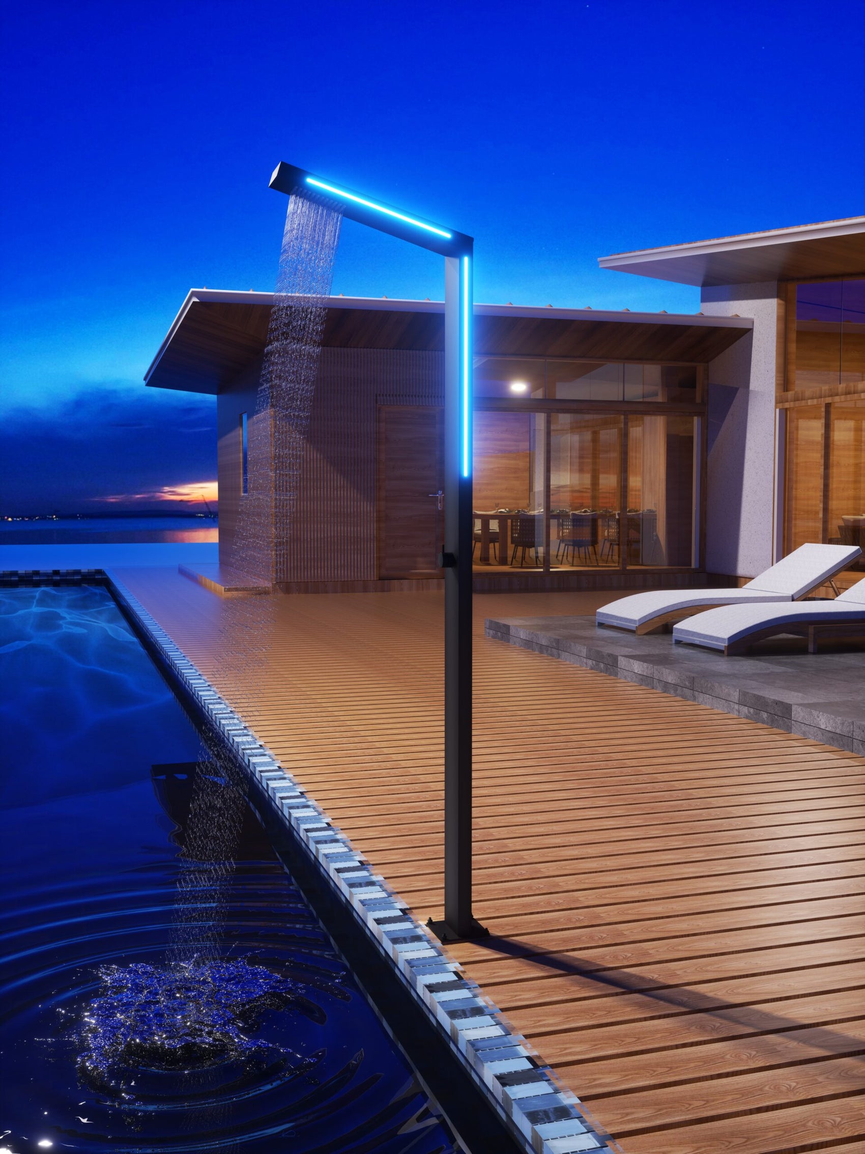 Doccia piscina acciaio 316 SENSE design moderno e resistente