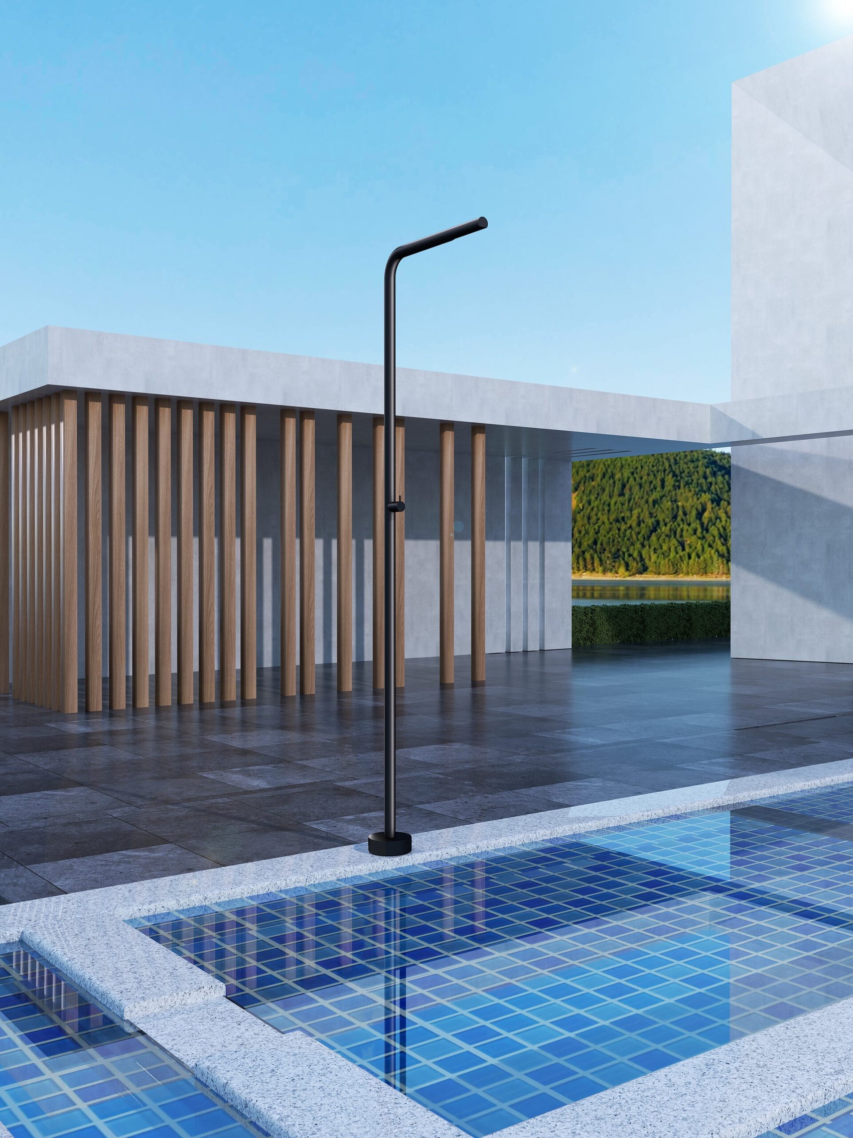 Doccia nera inox 316 texas eleganza e resistenza per il tuo giardino