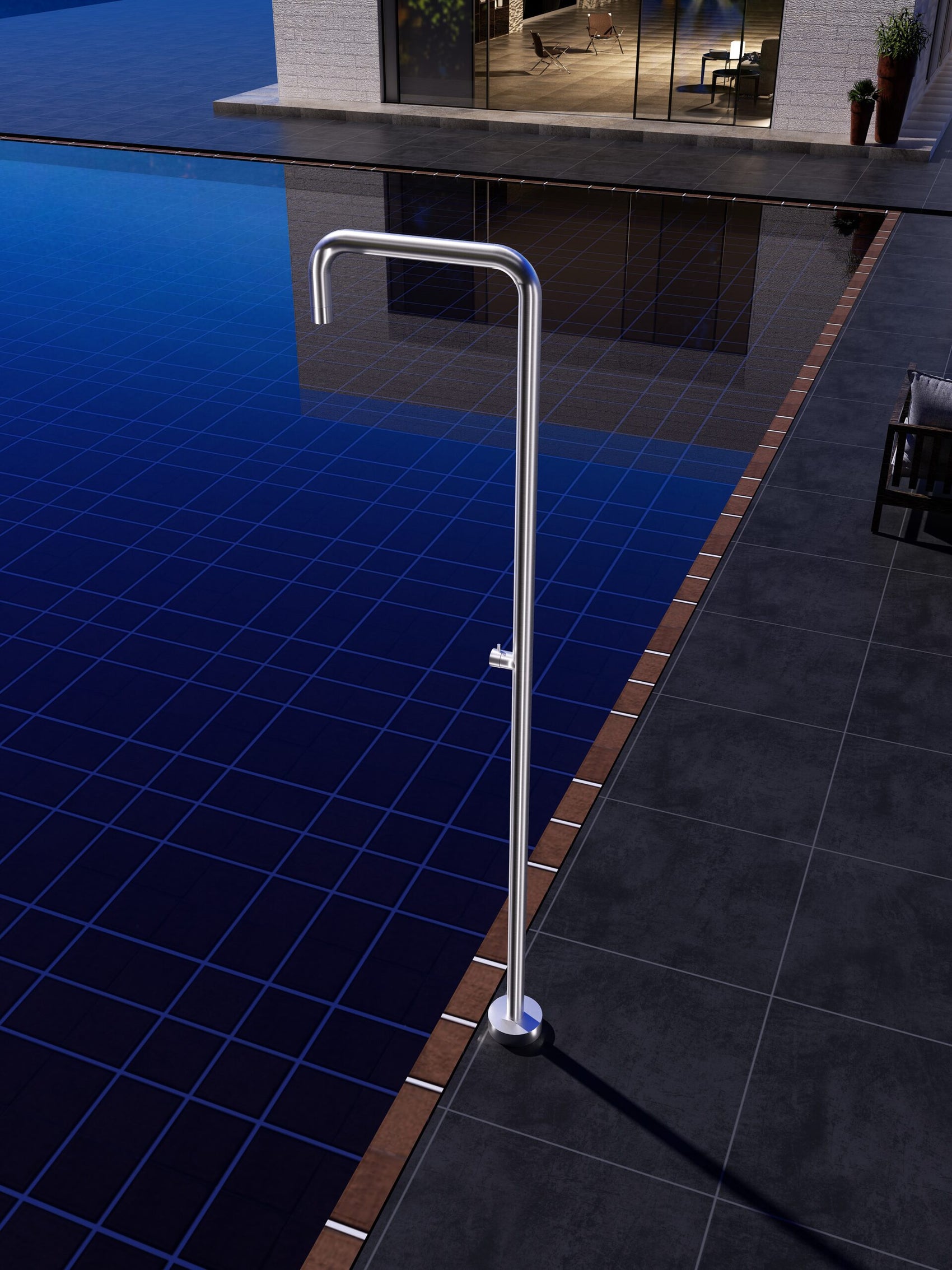 Doccia piscina in acciaio 316 UTAH eleganza e qualita