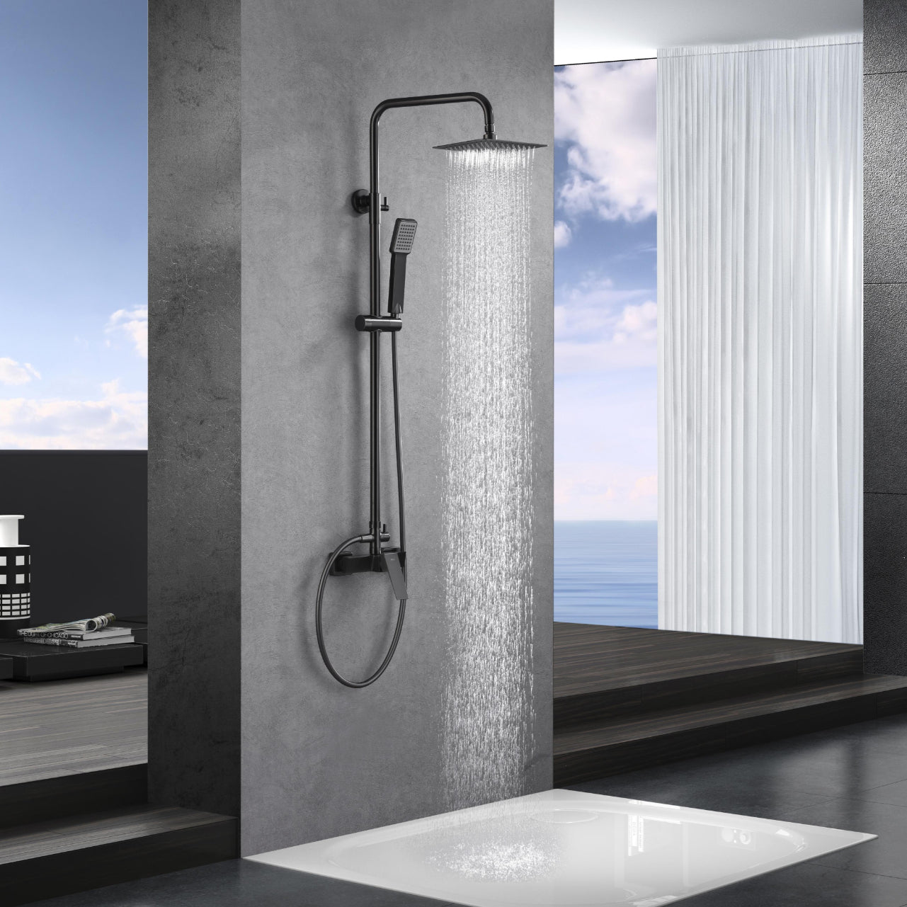 Set doccia monocomando Art nero canna di fucile eleganza e qualita acquista ora