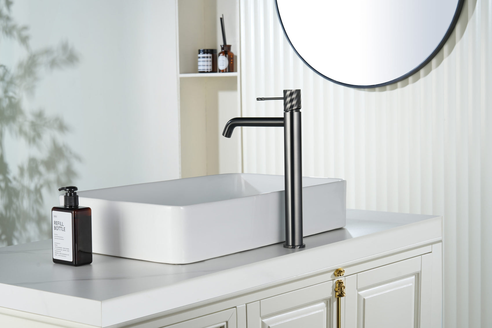 Imex miscelatore lavabo high pvd canna di fucile elegante e resistente