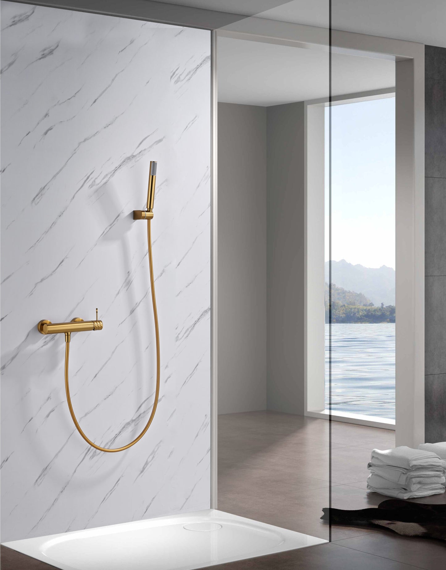 SET DOCCIA MONOCOMANDO BLESS ORO SPAZZOL