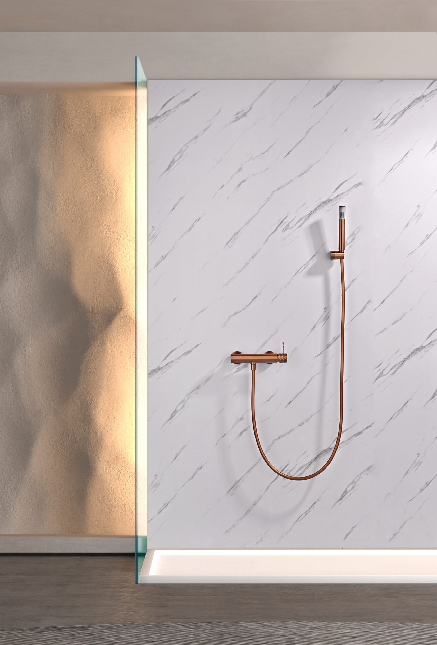 Set doccia monocomando Imex in ottone PVD oro rosa spazzolato elegante e resistente