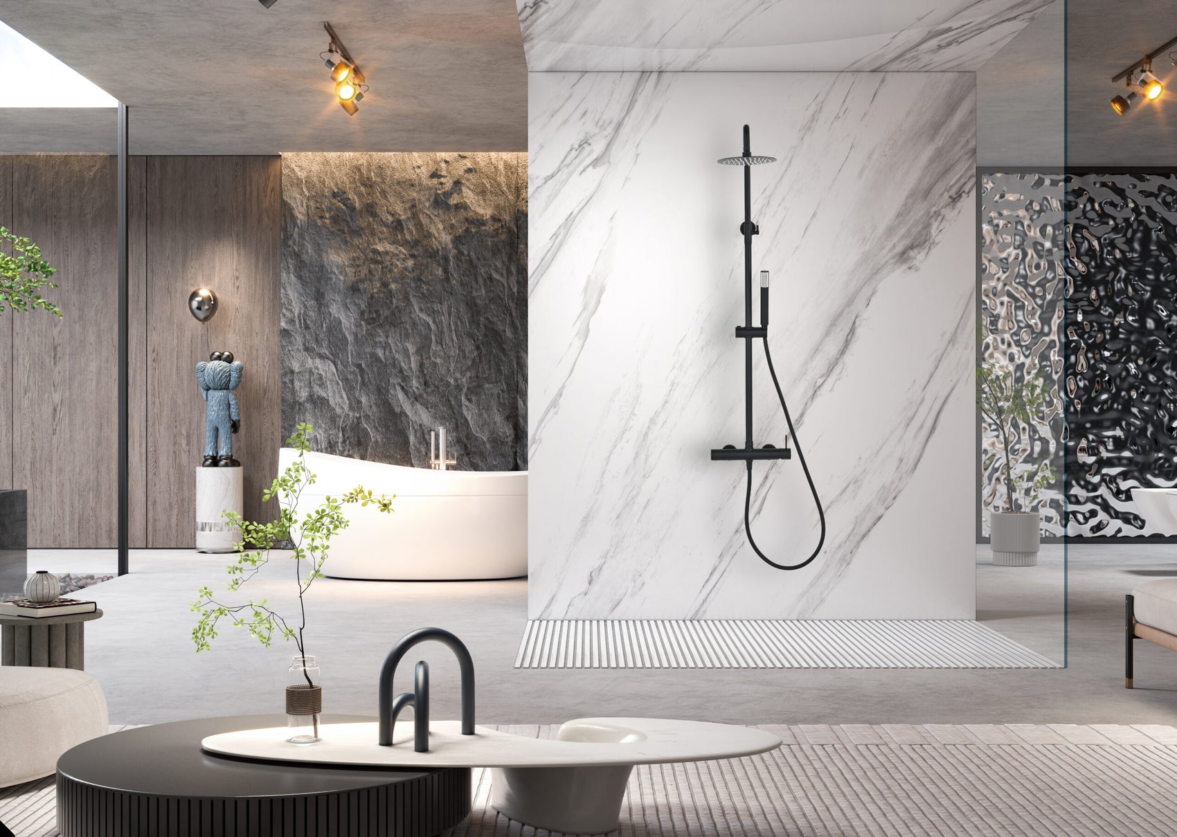 Imex set doccia monocomando nero opaco elegante e durevole