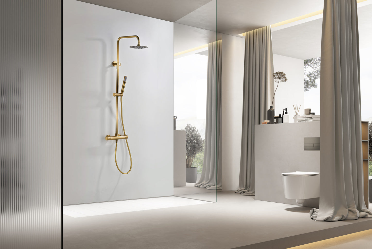SET DOCCIA MONOCOMANDO BLESS ORO SPAZZOL