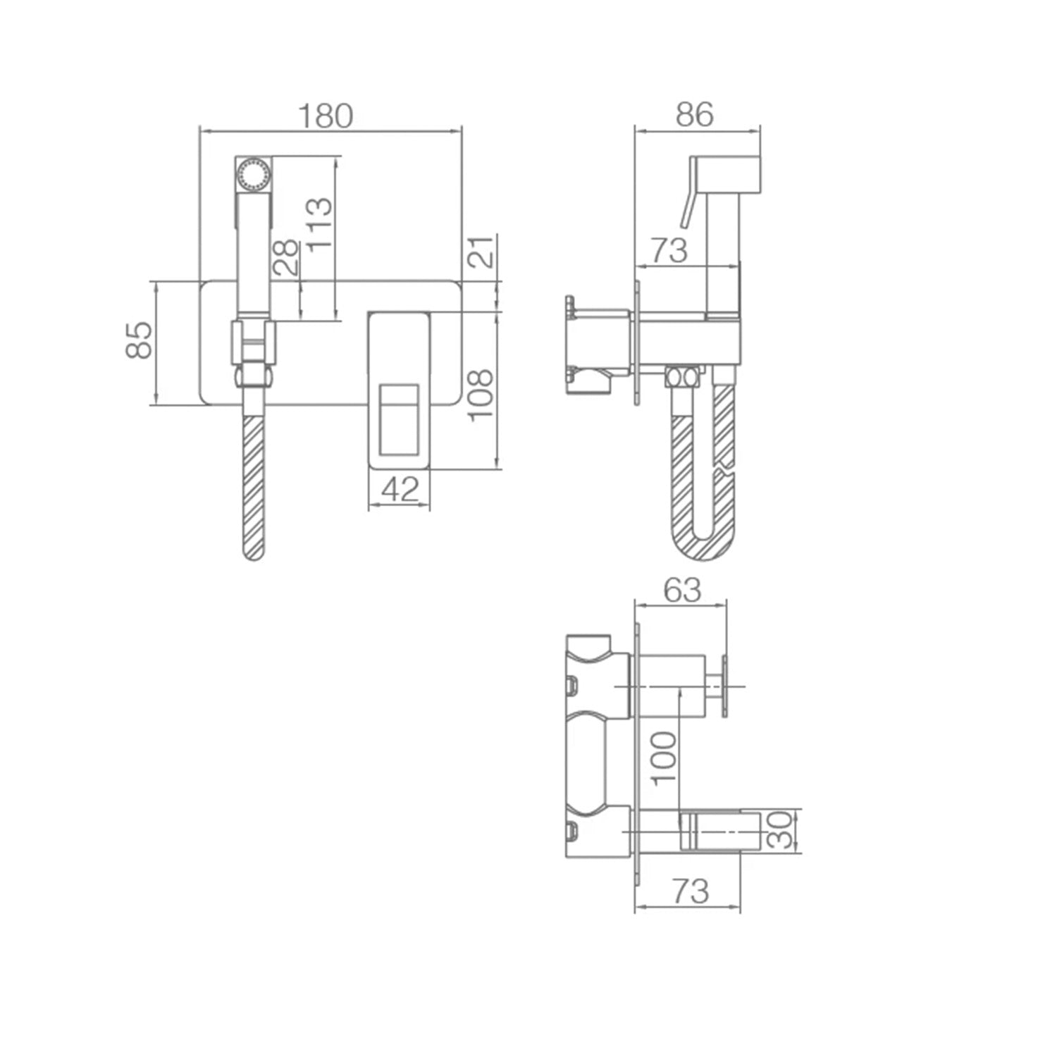 miscelatore incasso bidet suecia nero op qualita design e du