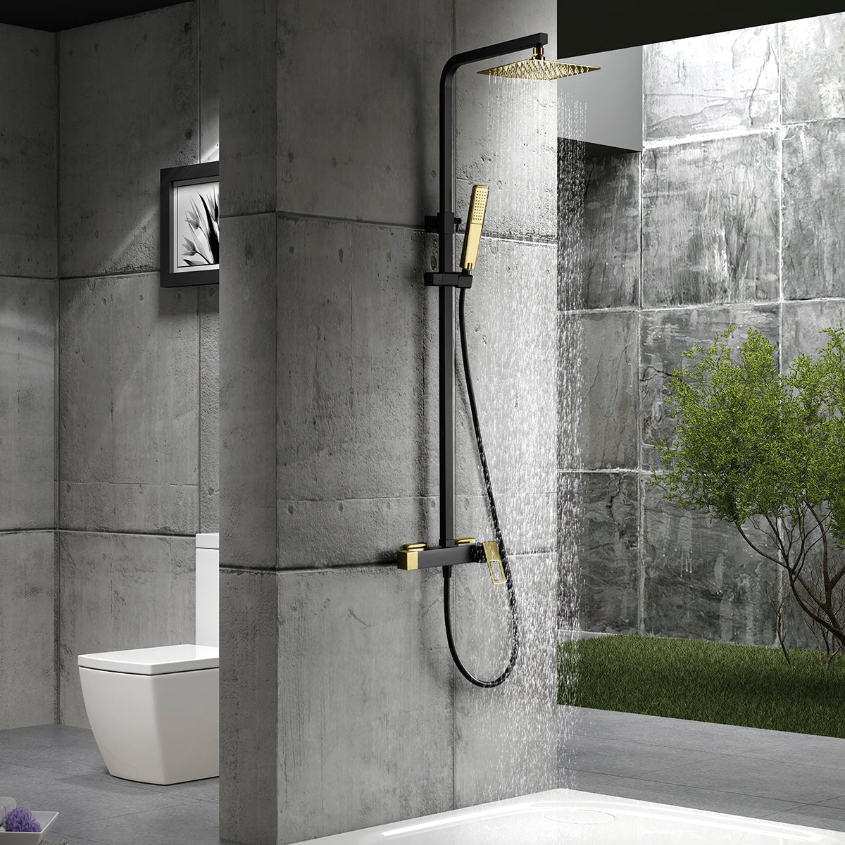 miscelatore doccia suecia nero oro qualita design e durata garantiti