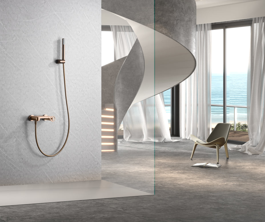 Set doccia monocomando spazzolato oro ro
