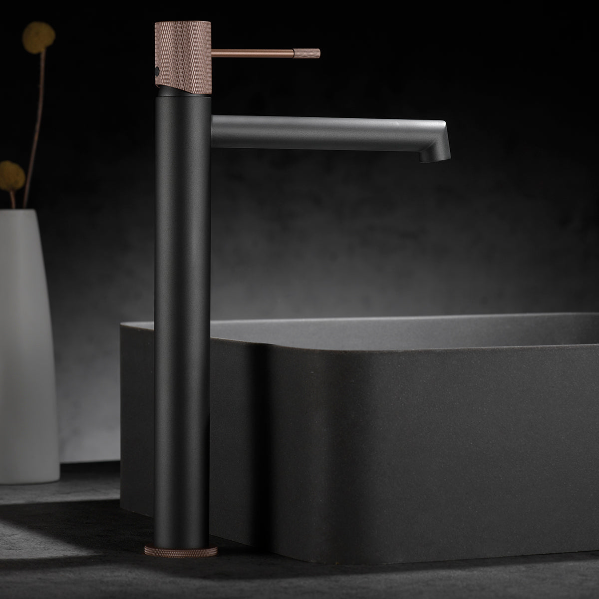 Miscelatore lavabo alto Line grigio opac