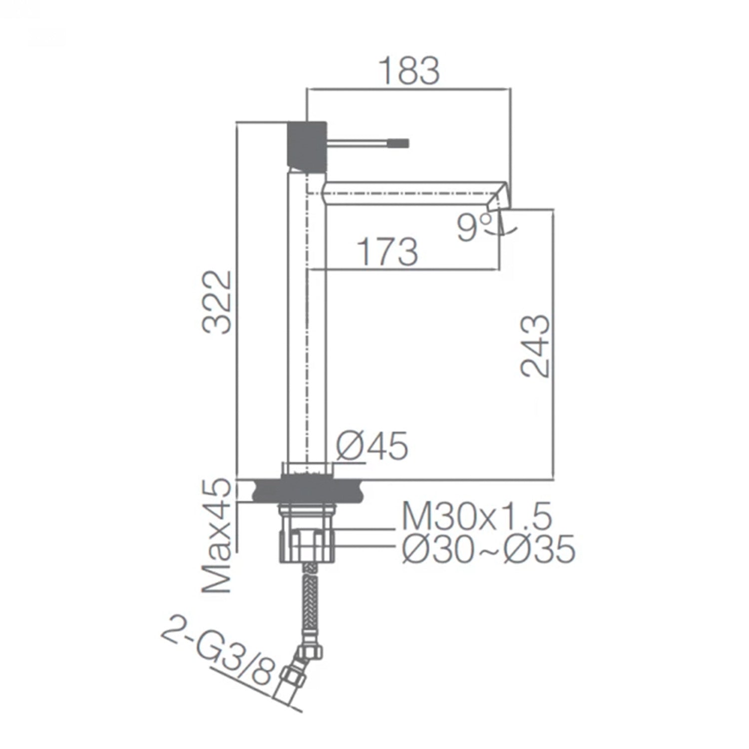 miscelatore lavabo alto grigio opaco imex eleganza e durata