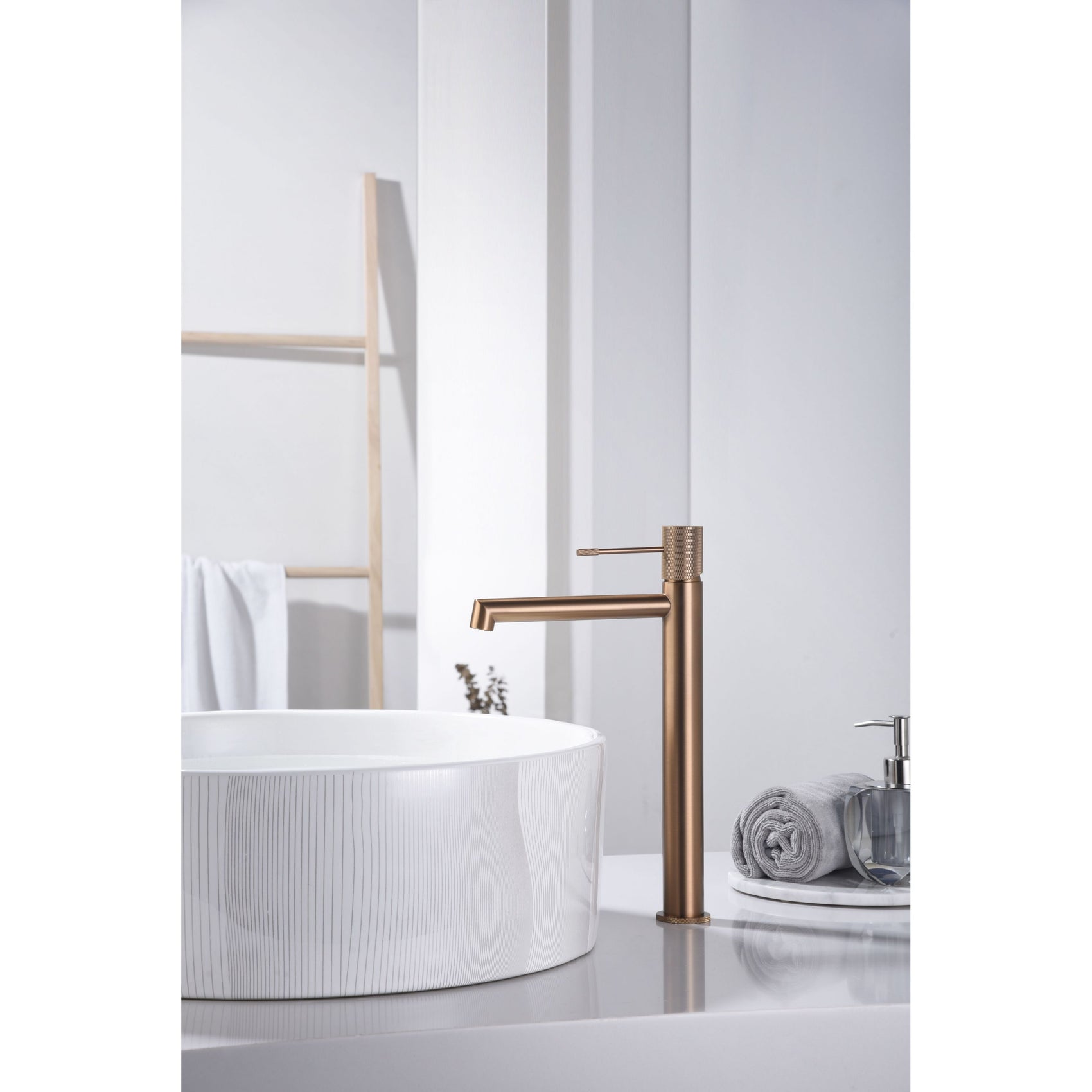 Miscelatore lavabo alto Line oro rosa sp