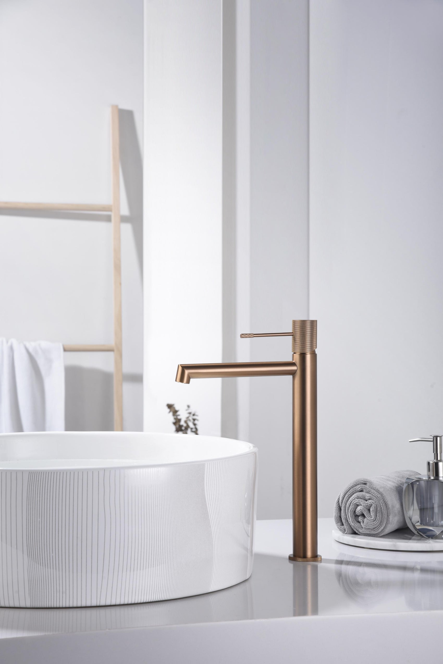 Miscelatore lavabo alto Line oro rosa sp