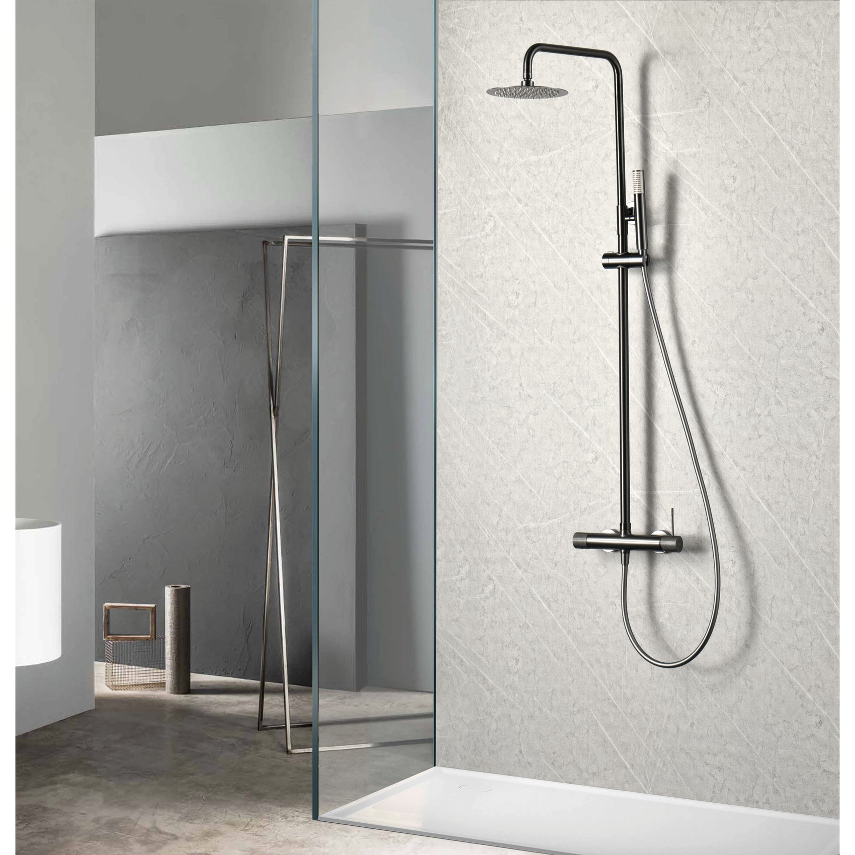 Colonna doccia miscelatore Line black gu