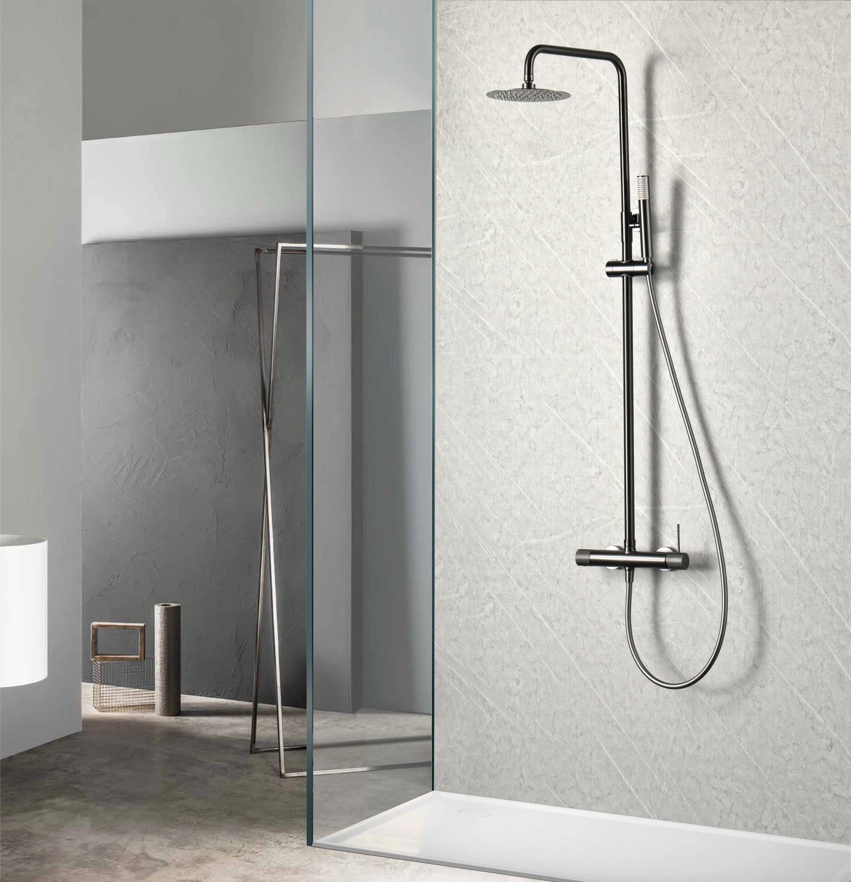 Colonna doccia miscelatore Line black gu
