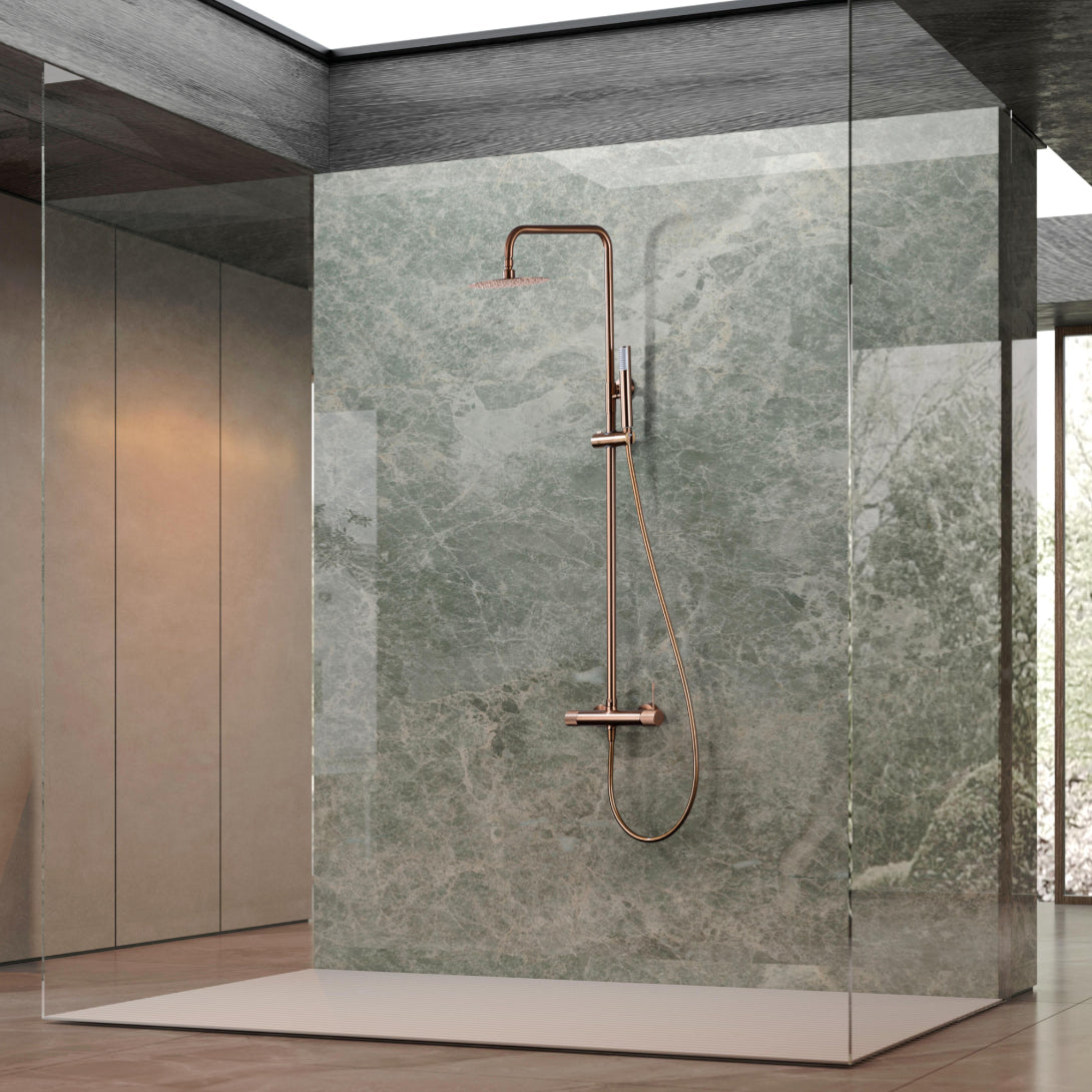 Colonna doccia miscelatore Line oro rosa