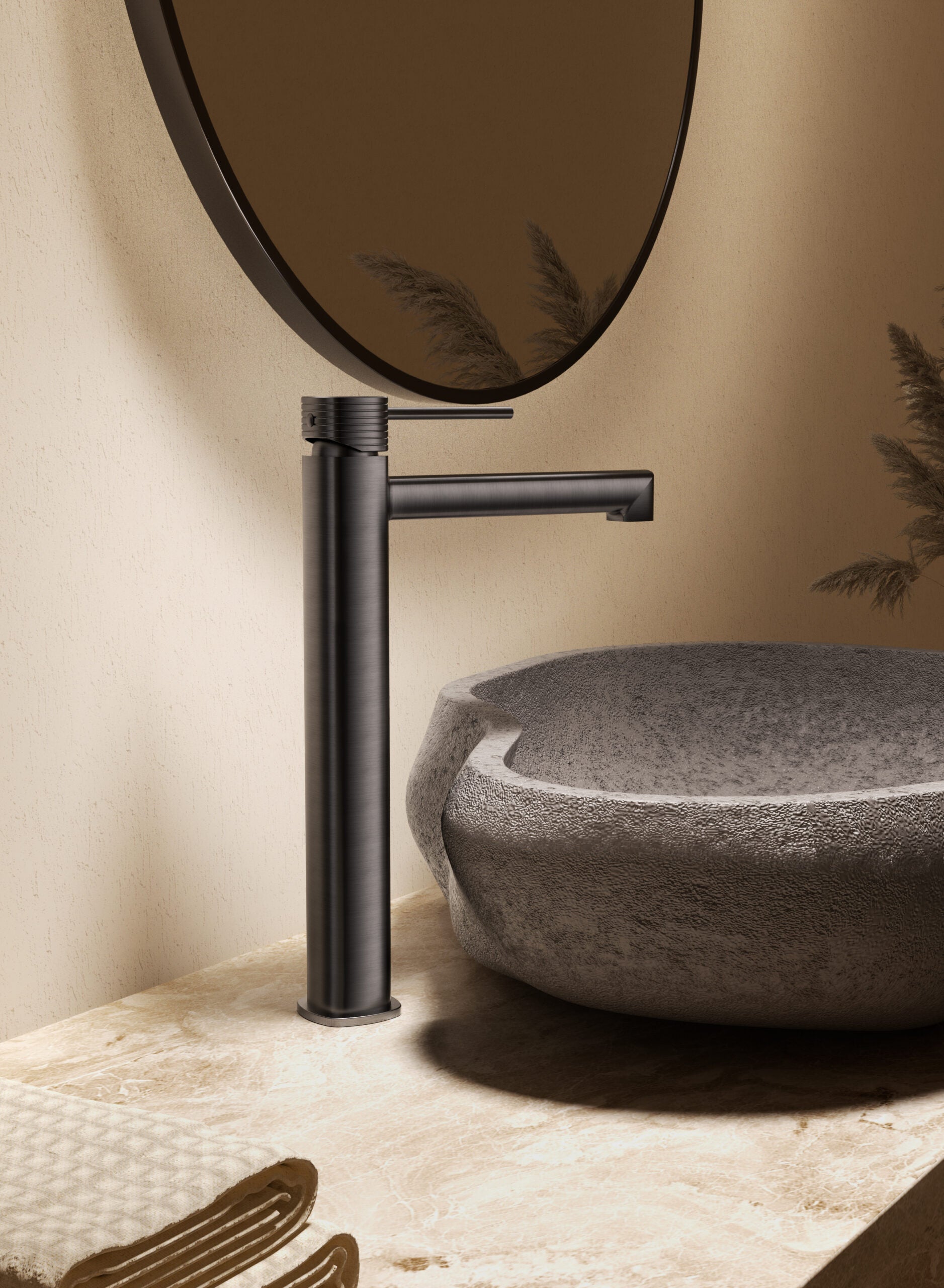 Imex BDF065 3NG Miscelatore Lavabo Alto Nero Opaco Elegante e Durevole