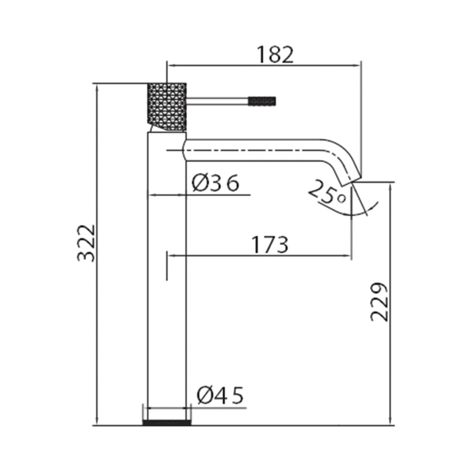 Miscelatore monocomando per lavabo alto