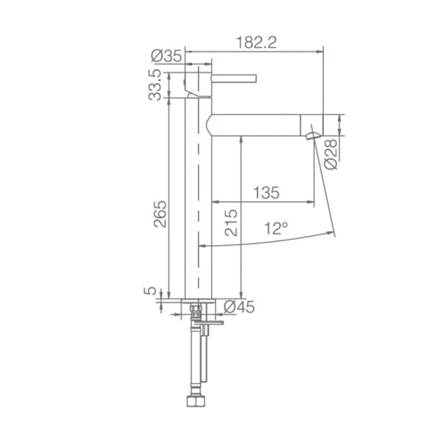 Miscelatore lavabo alto Moscú accaio S31