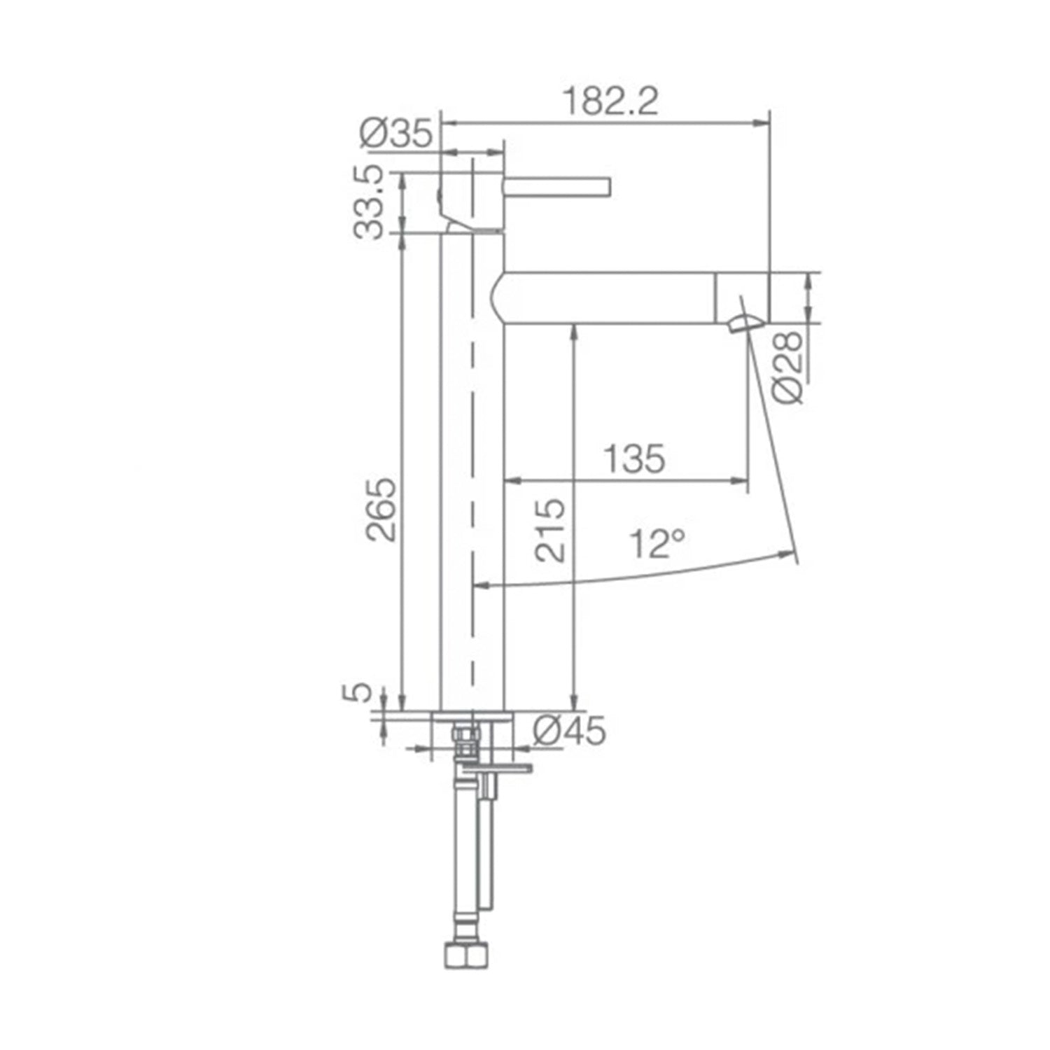 Miscelatore lavabo alto Moscú accaio S31