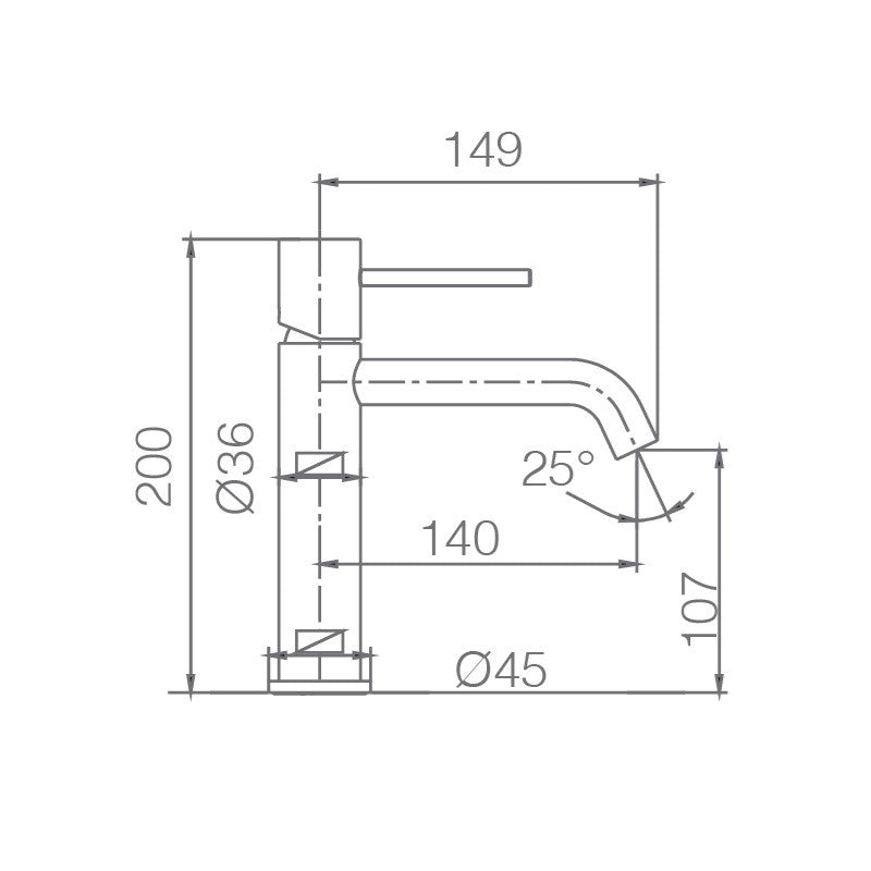 Miscelatore lavabo Monza nikel spazzolat