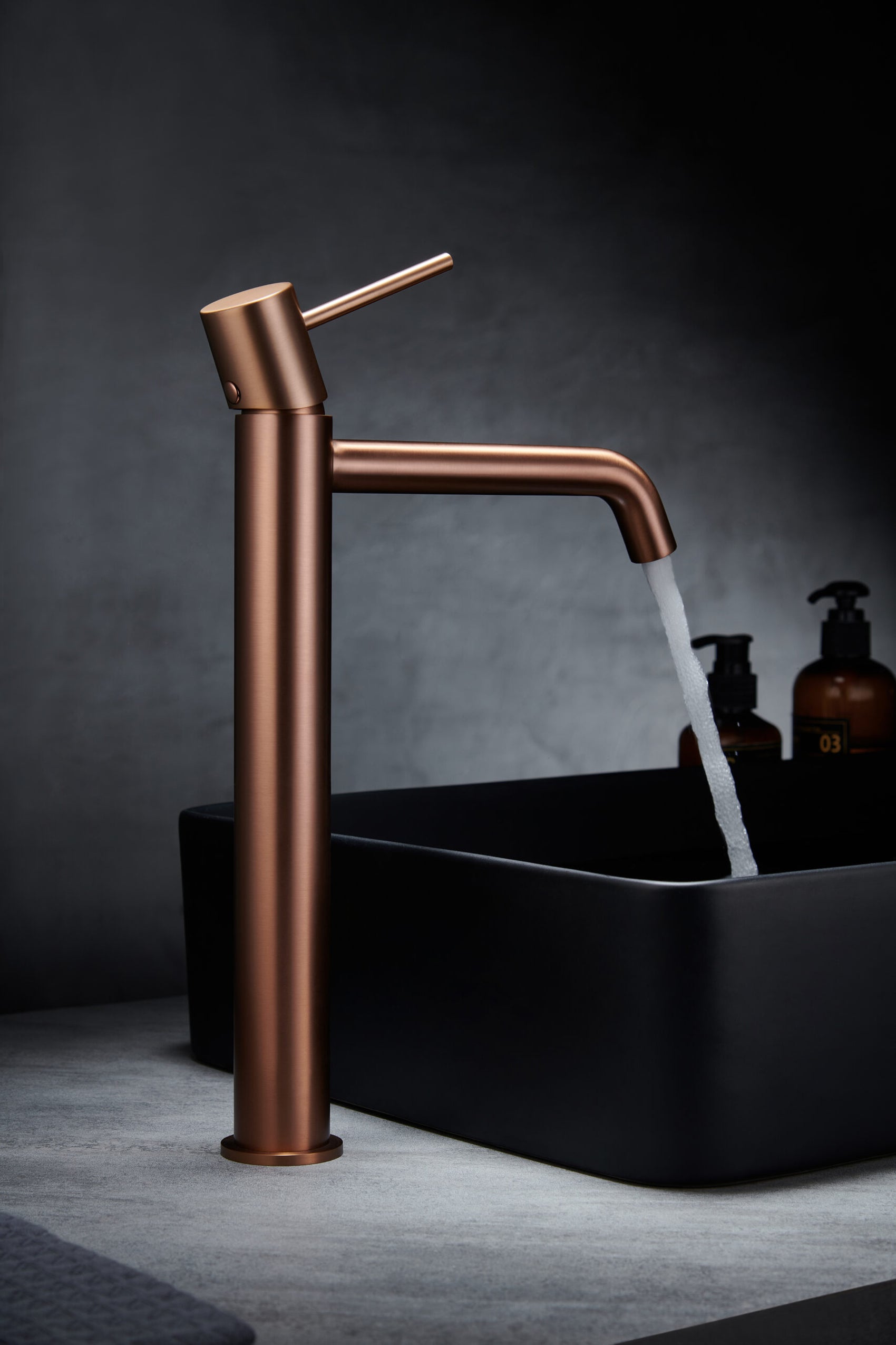 Miscelatore lavabo alto Monza oro rosa s