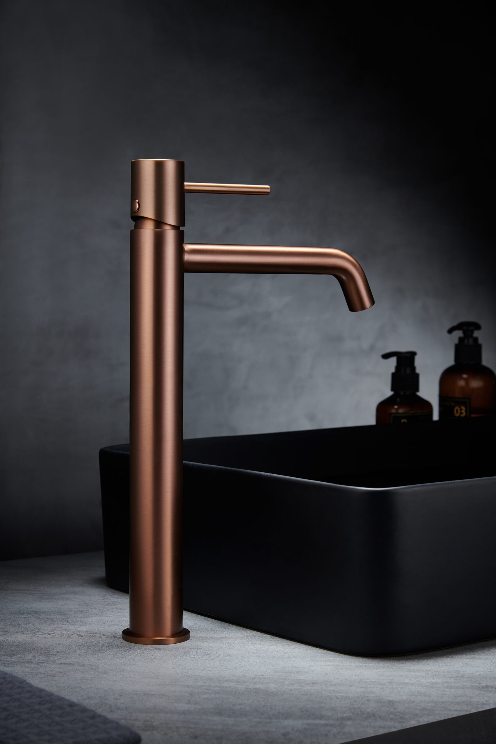 Miscelatore lavabo alto Monza oro rosa s
