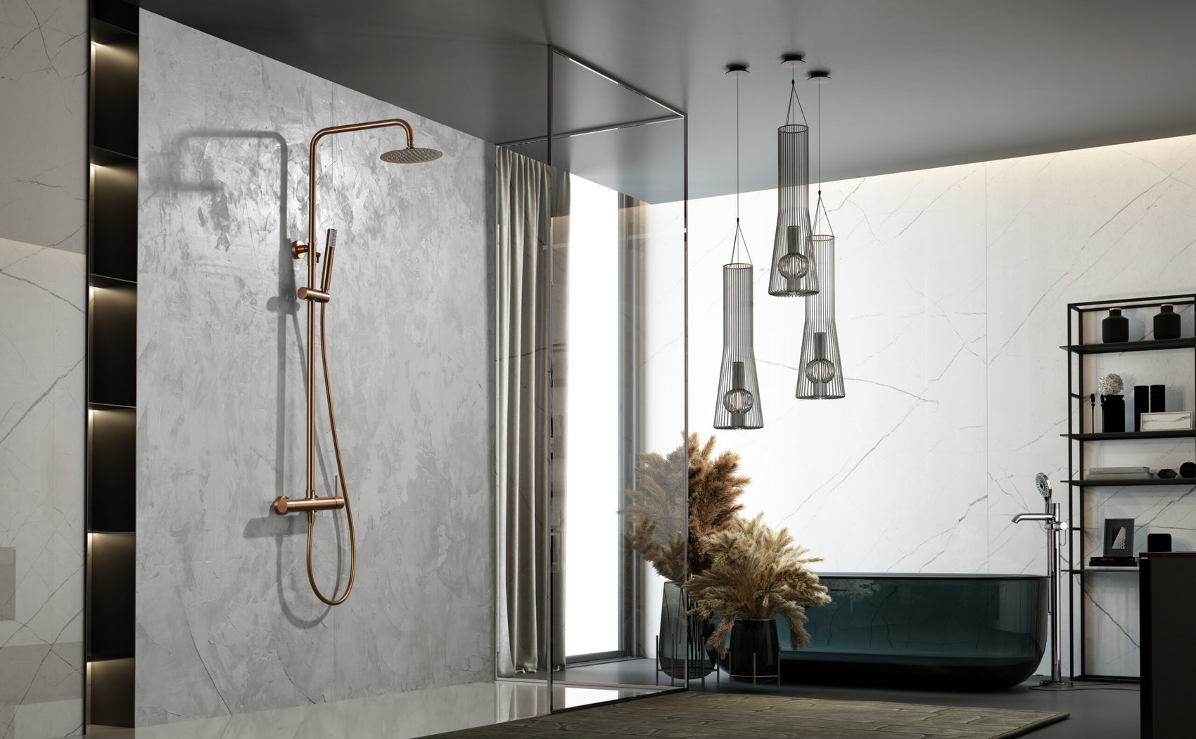 colonna doccia monza oro rosa design elegante qualita top compra ora