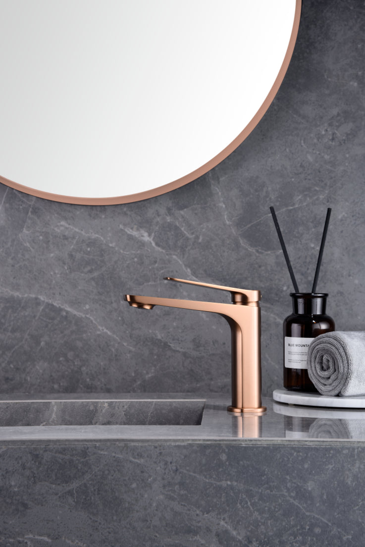 Miscelatore lavabo Nápoles oro rosa spaz