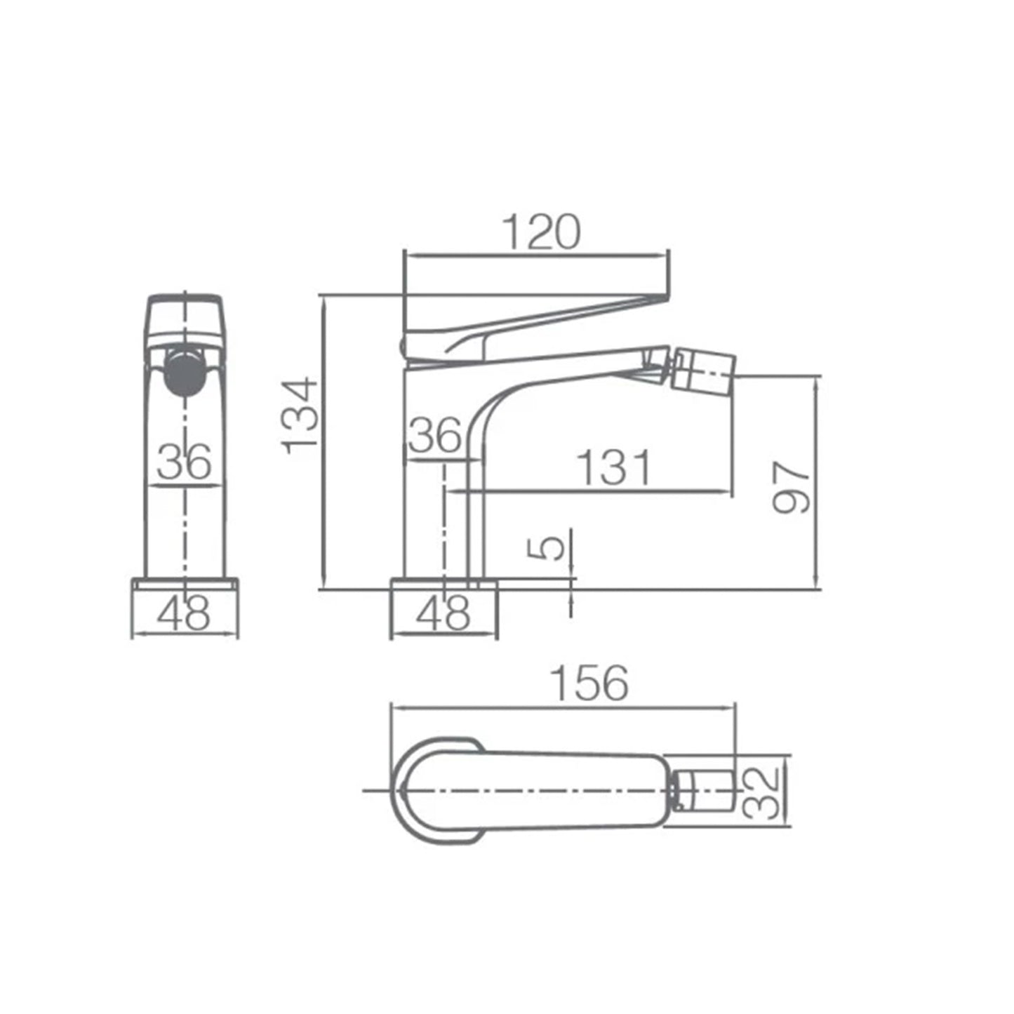Miscelatore bidet Nápoles black gun meta