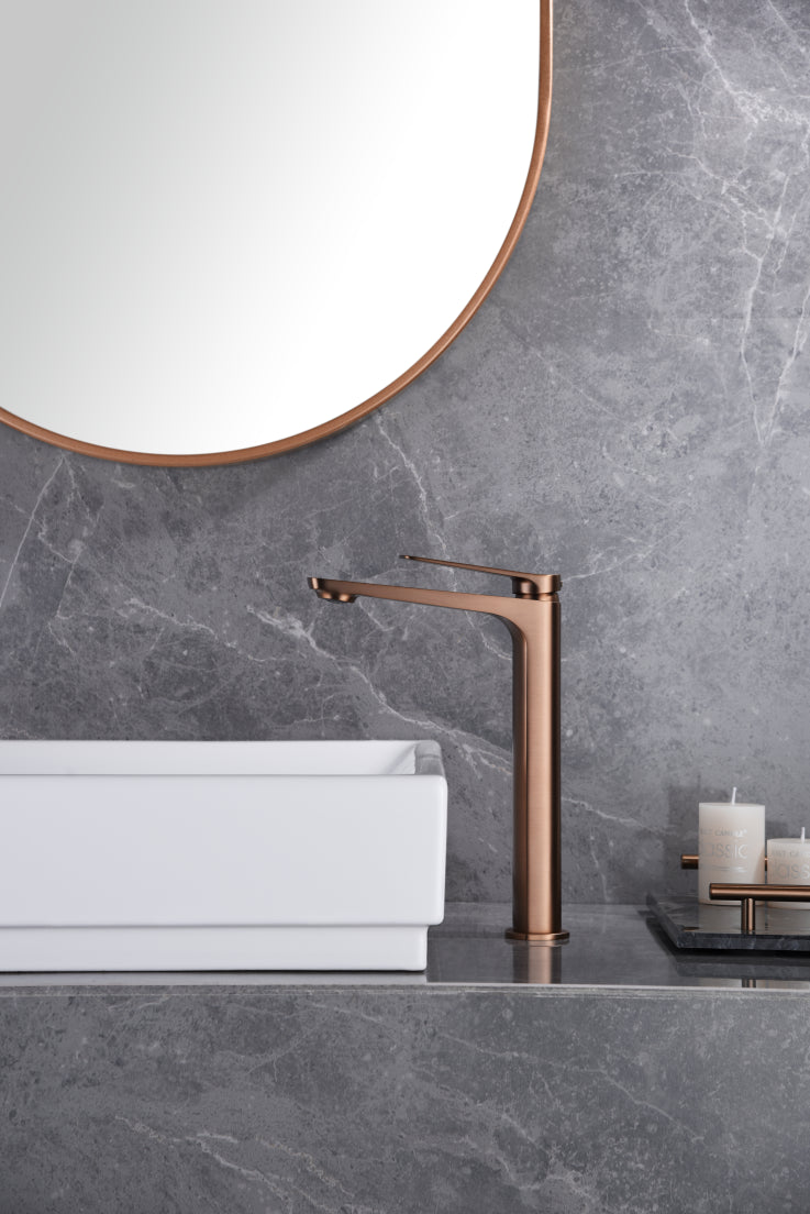 Miscelatore lavabo alto Nápoles oro rosa