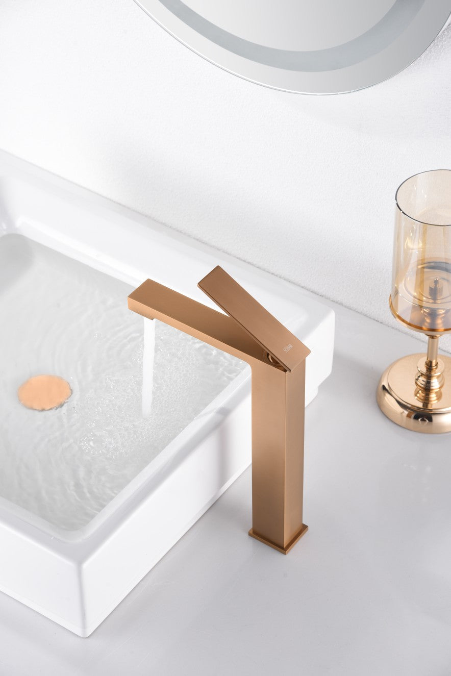 Miscelatore lavabo alto Pisa oro rosa sp