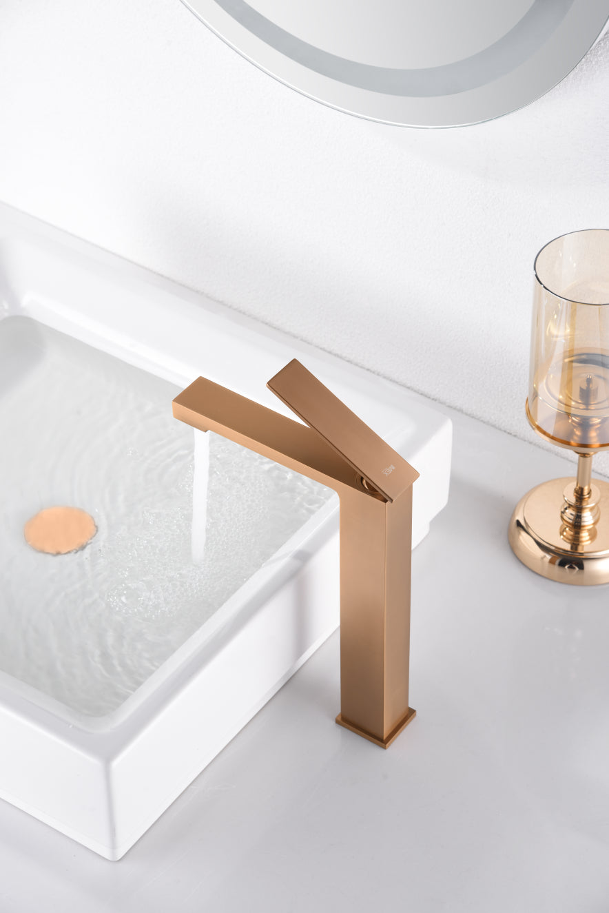 Miscelatore lavabo alto Pisa oro rosa sp