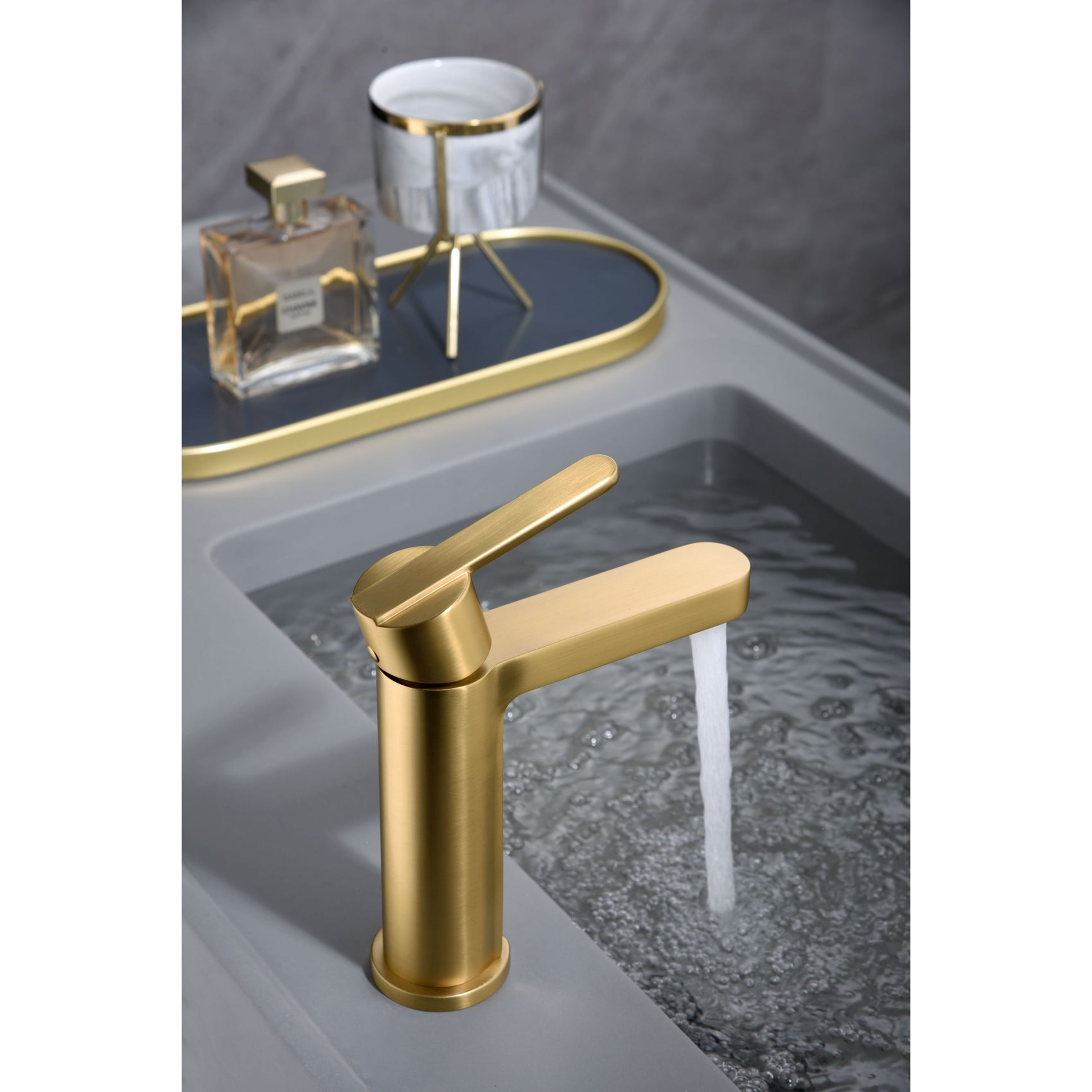 Miscelatore lavabo Roma oro spazzolato