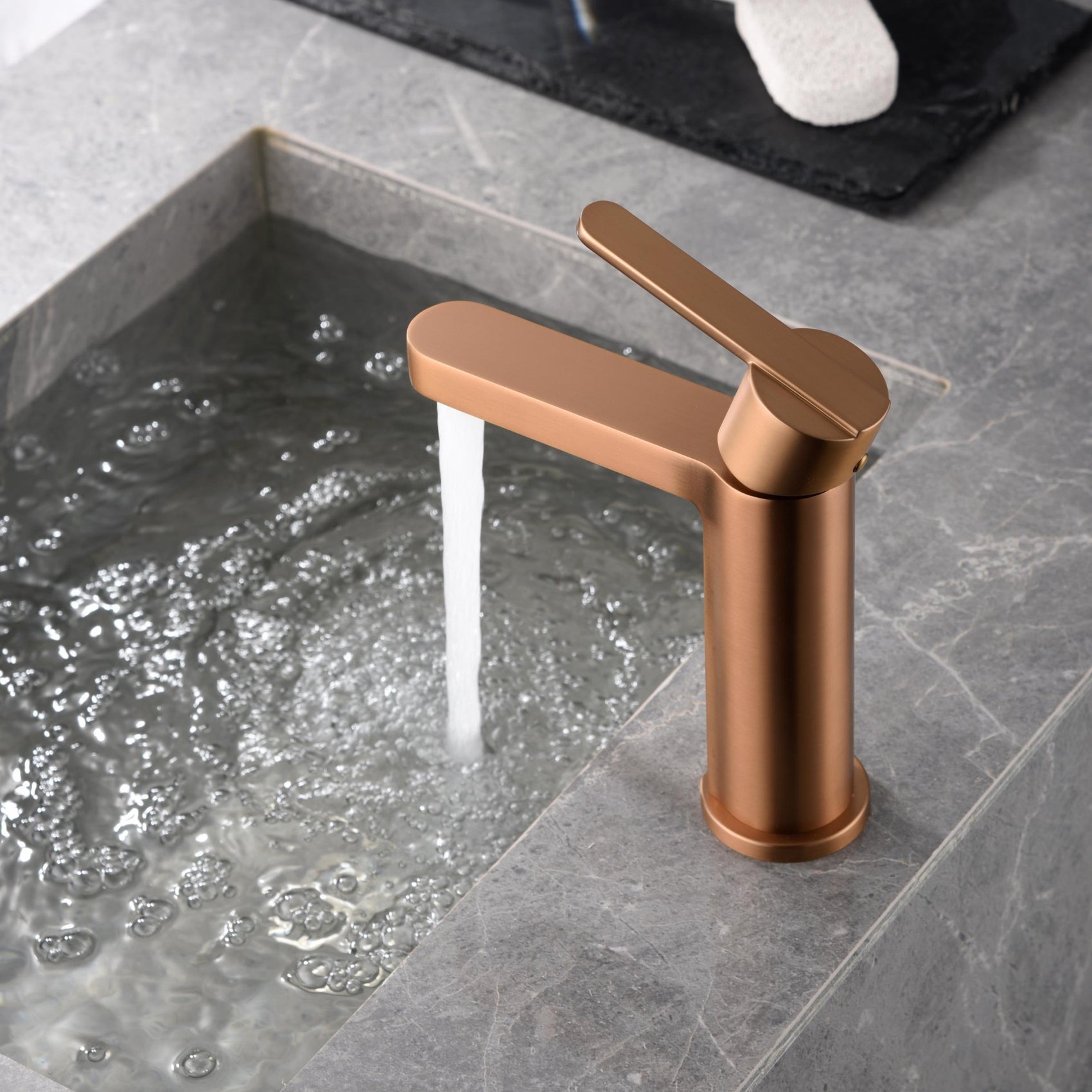 Miscelatore lavabo Roma oro rosa spazzal