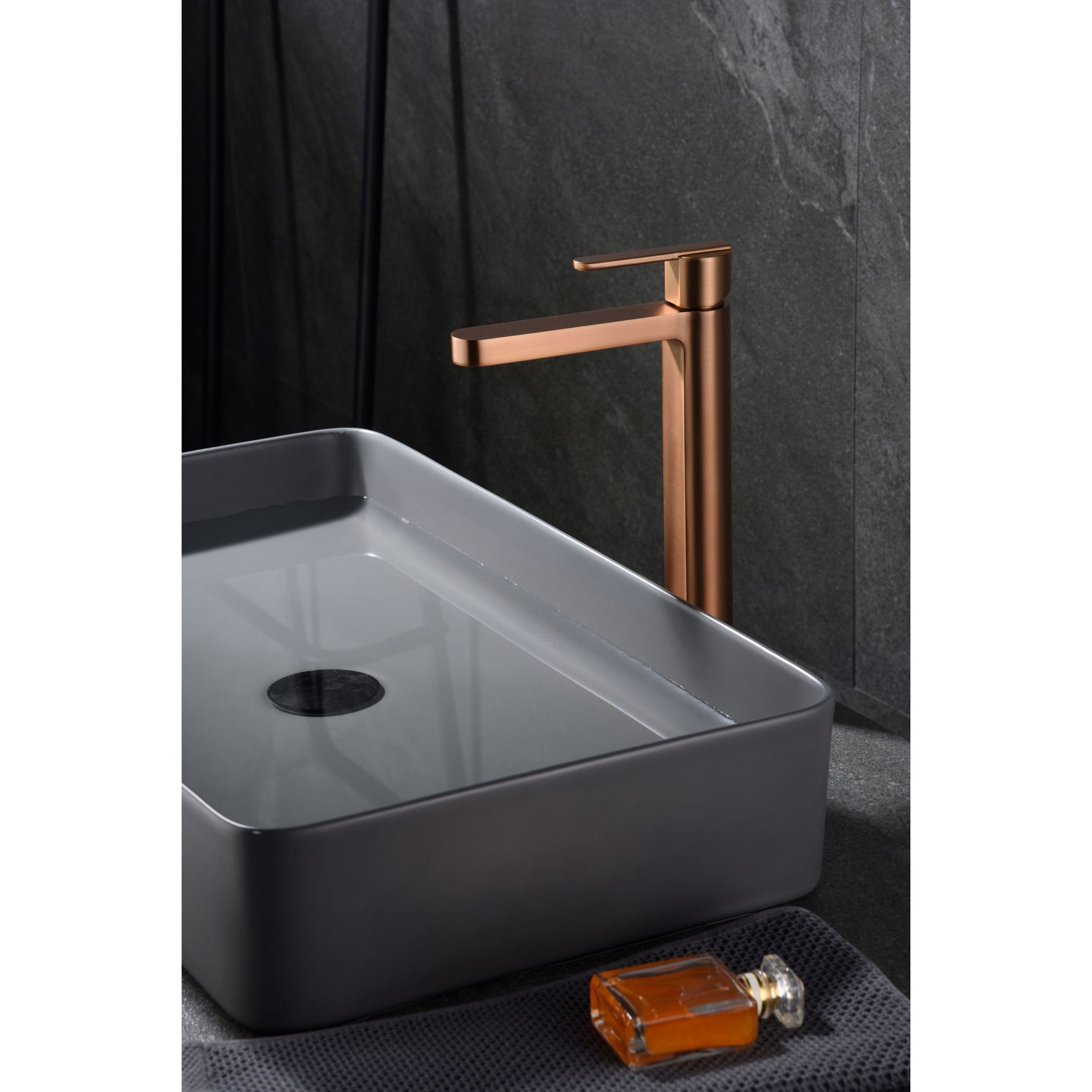 Miscelatore lavabo alto Roma oro rosa sp
