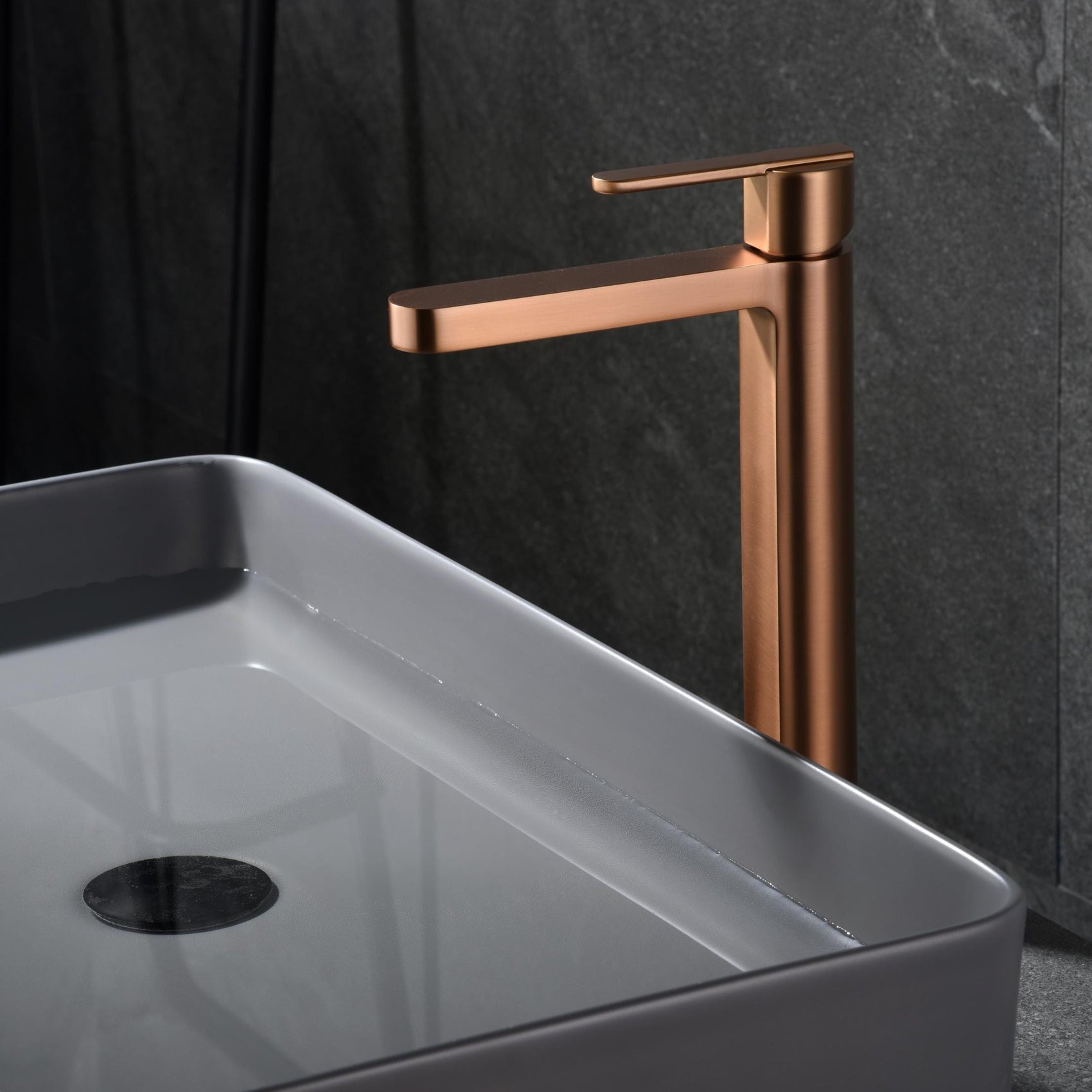 Miscelatore lavabo alto Roma oro rosa sp