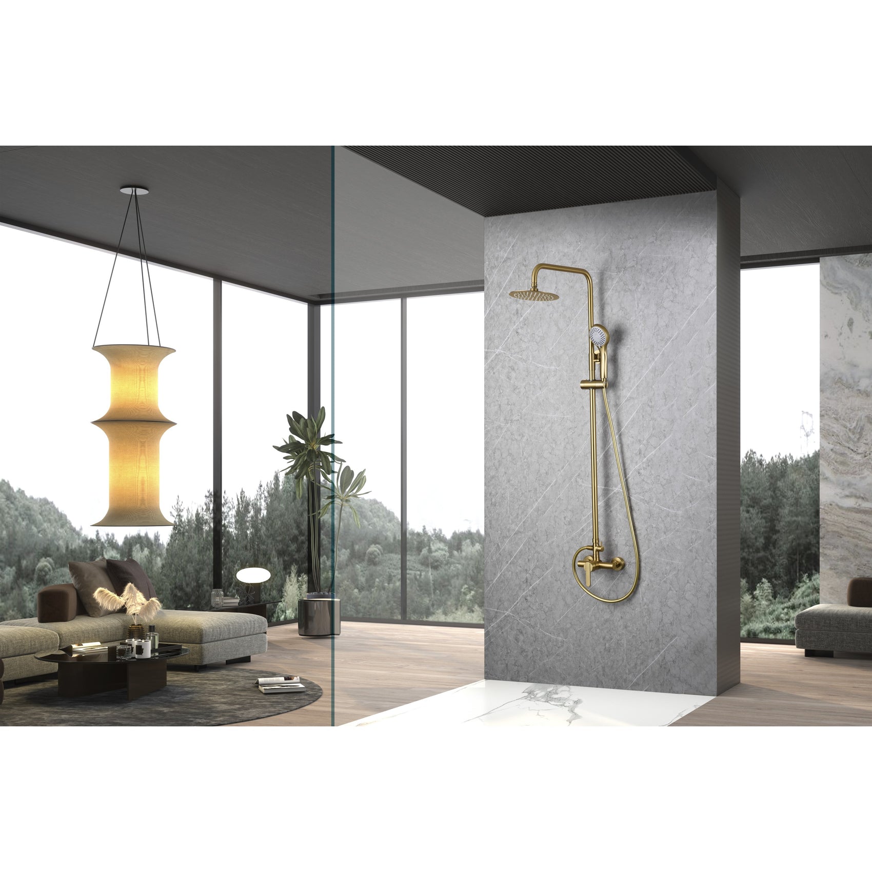colonna doccia roma oro spazzolato eleganza qualita e durata