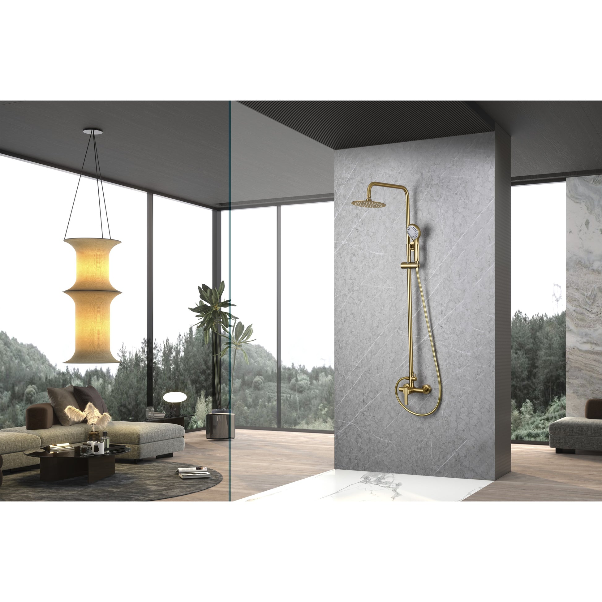 colonna doccia roma oro spazzolato eleganza qualita e durata