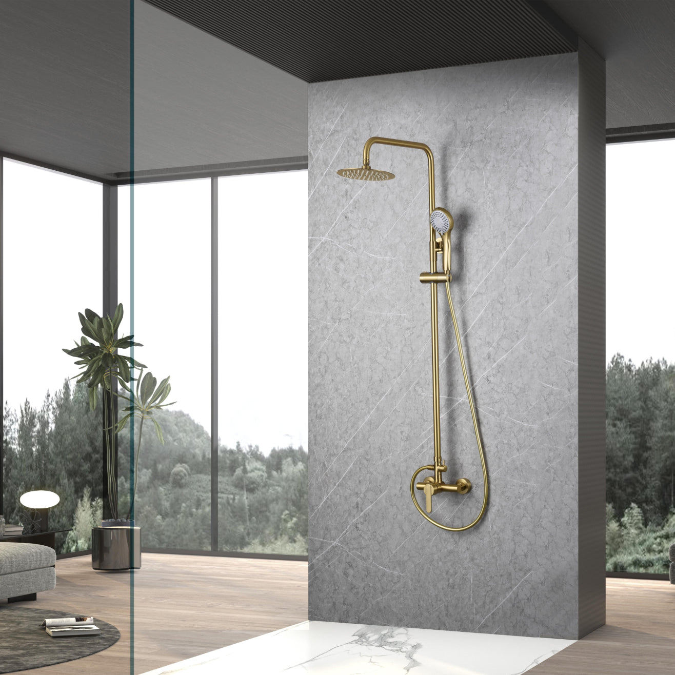 colonna doccia roma oro spazzolato eleganza qualita e durata garantite
