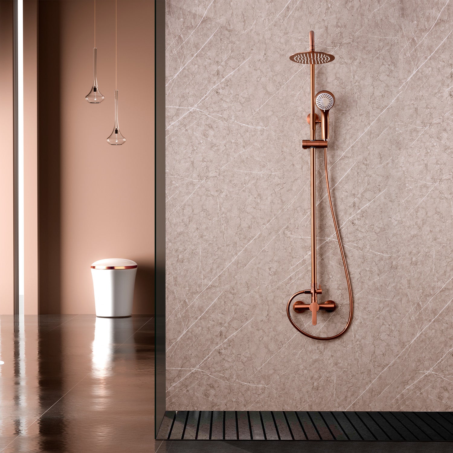 Colonna doccia Roma oro rosa eleganza e qualita