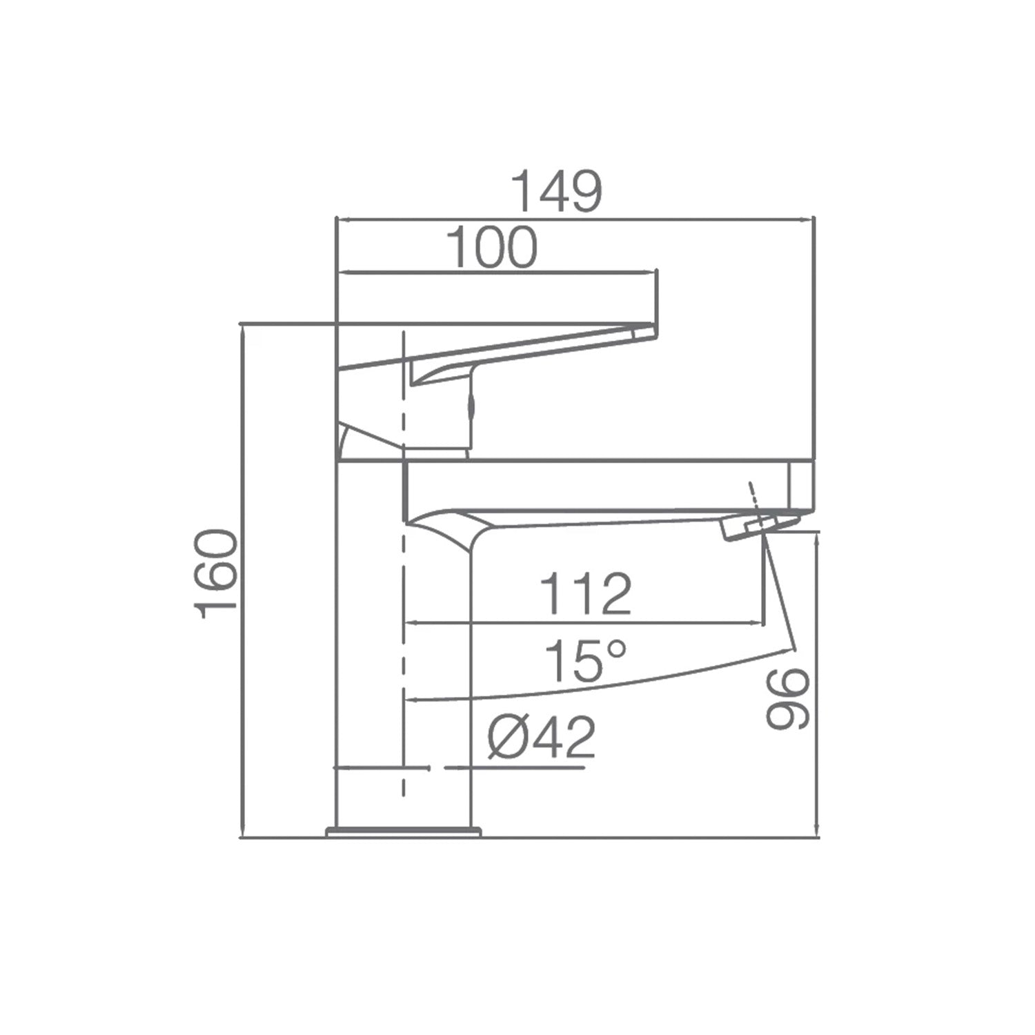 Miscelatore monocomando per lavabo serie TEIDE in cromata