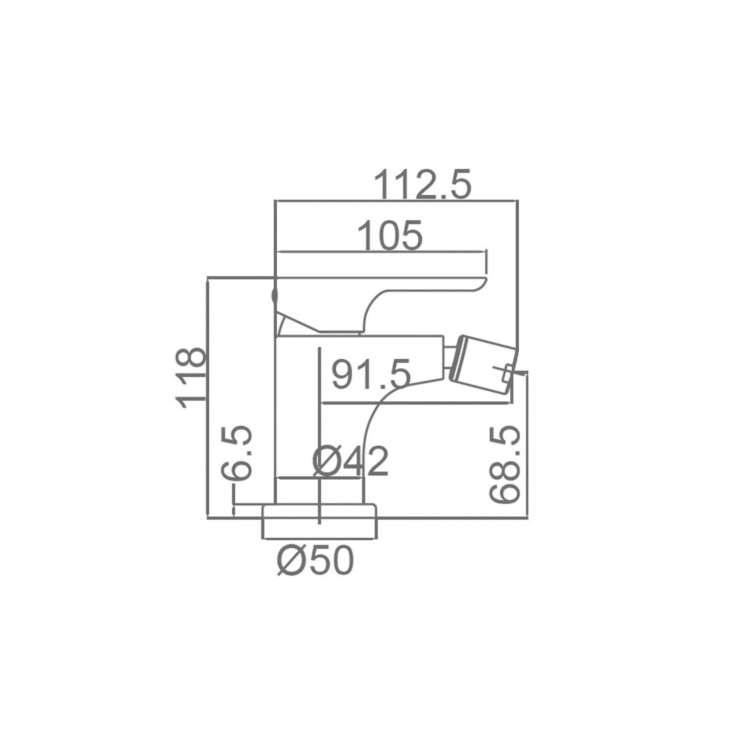 Miscelatore monocomando per bidet serie NASSAU cromata