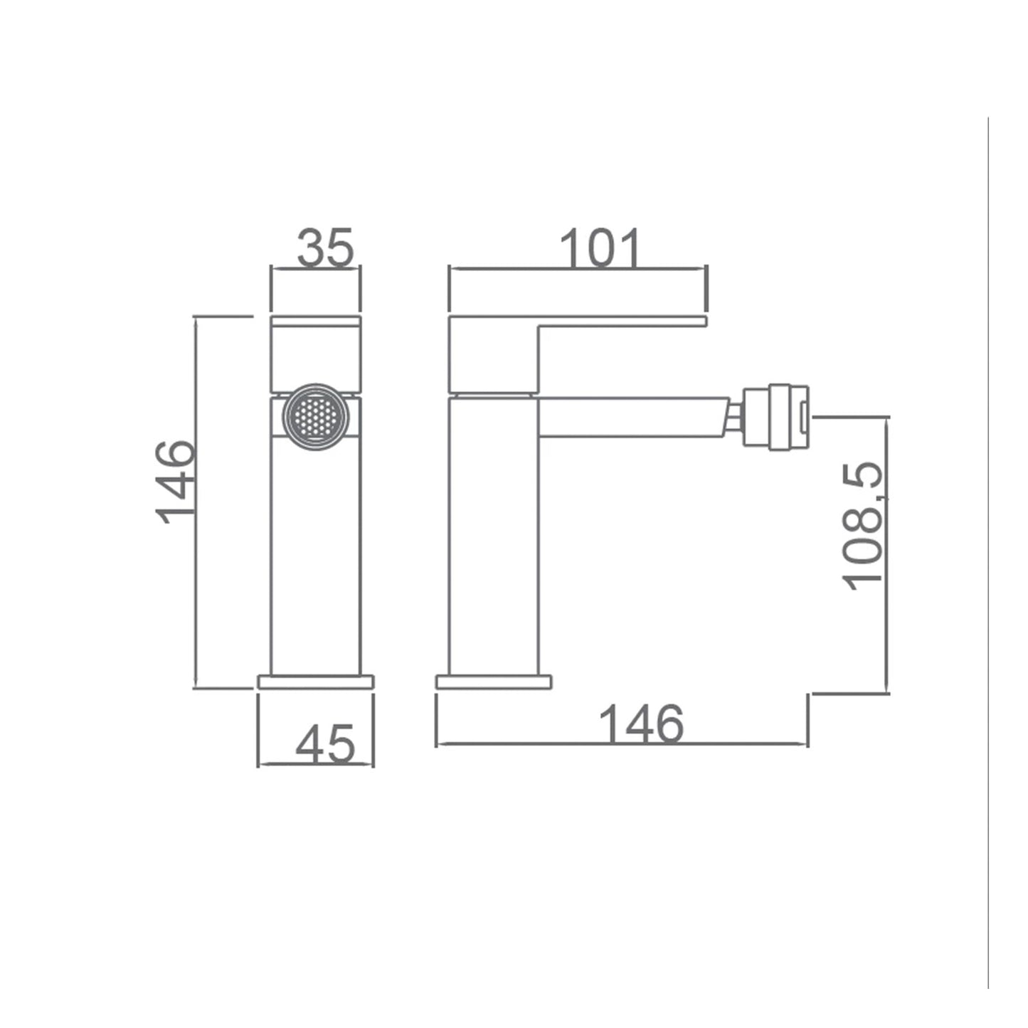 Miscelatore bidet Valencia in finitura cromo