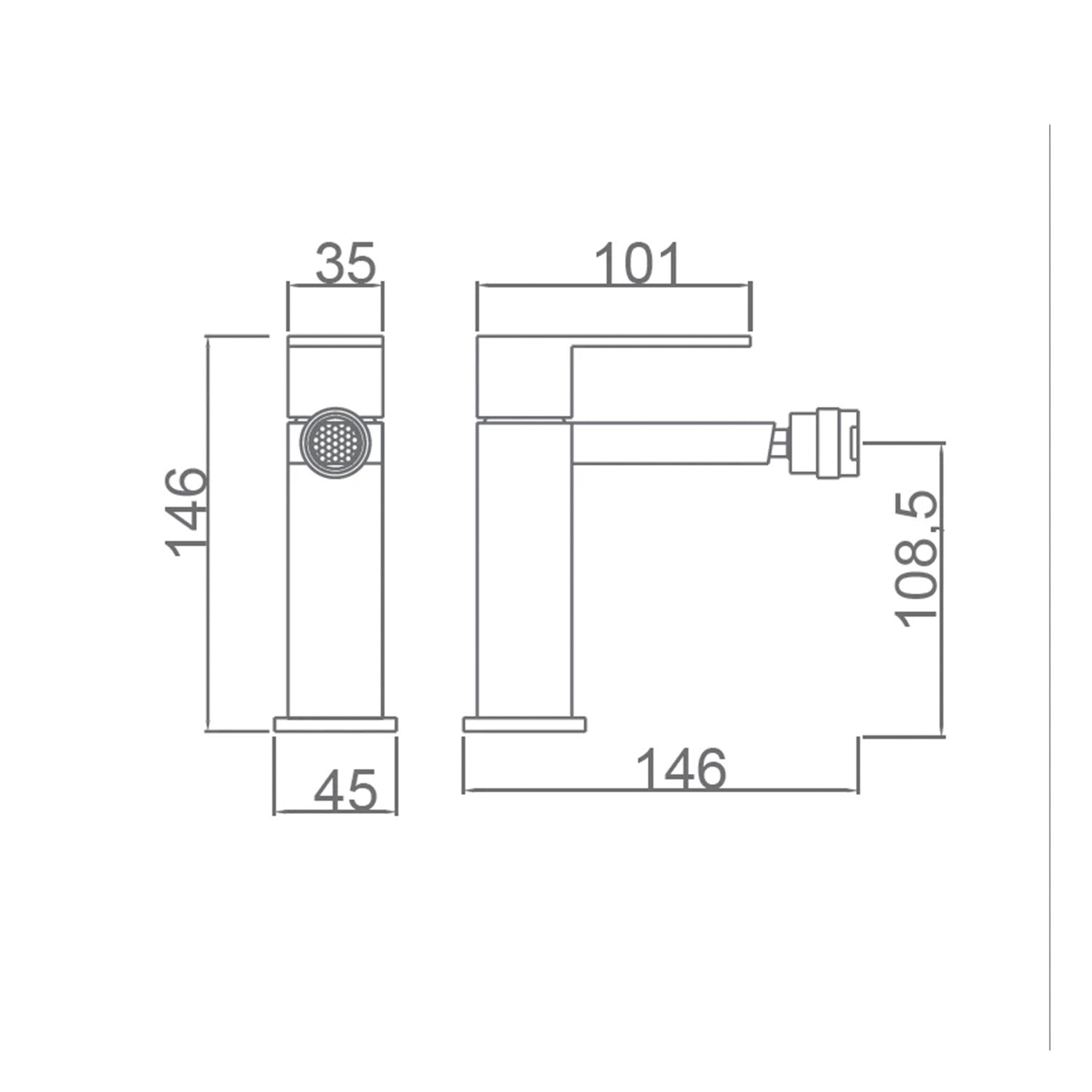 Miscelatore bidet Valencia in finitura cromo