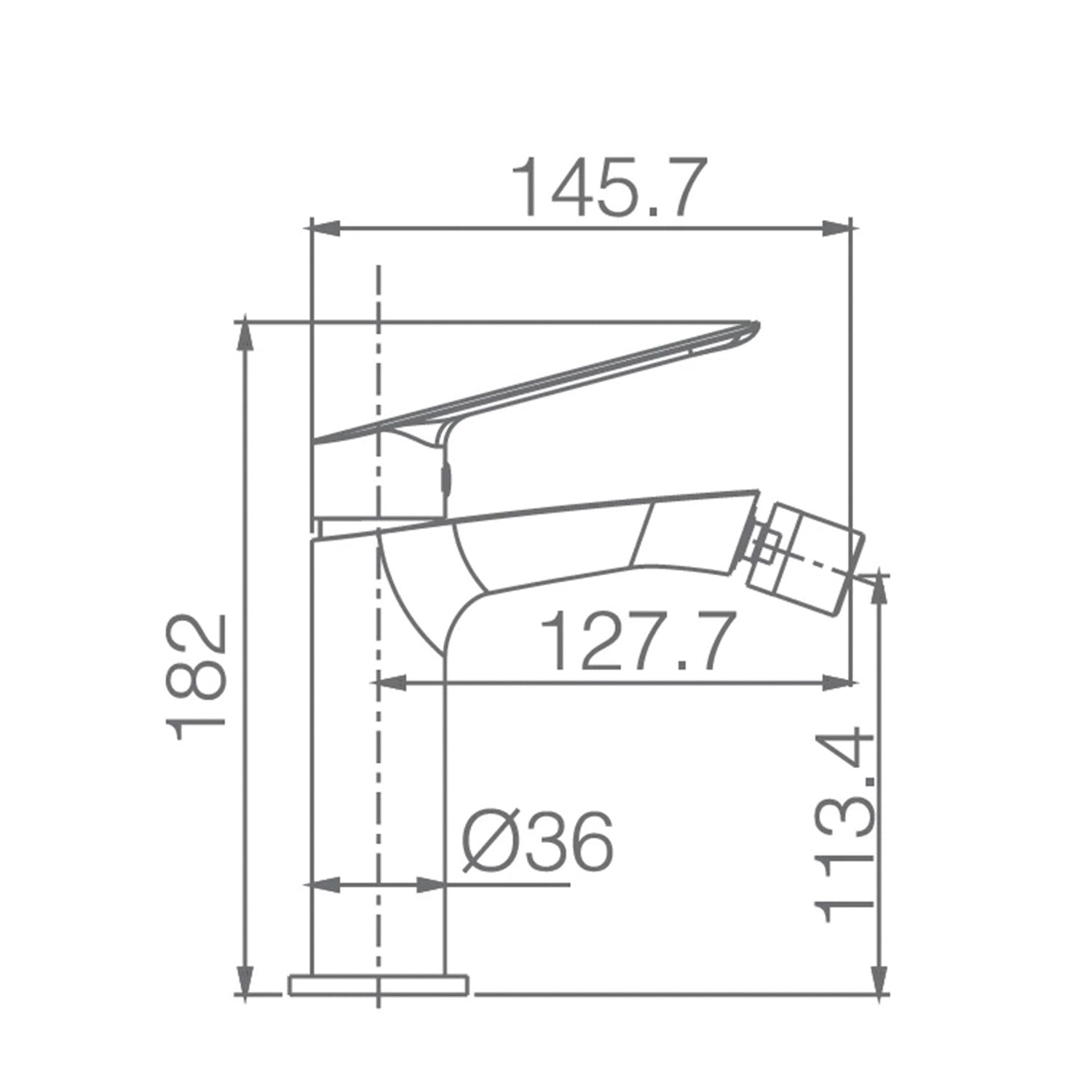 Miscelatore bidet serie Luxor finitura nero opaco