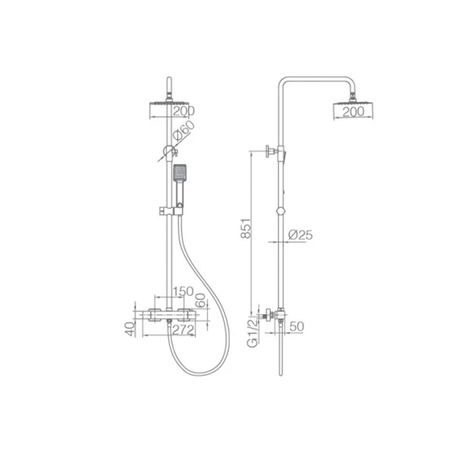 set doccia termostatico art bianco qualita design e durata g