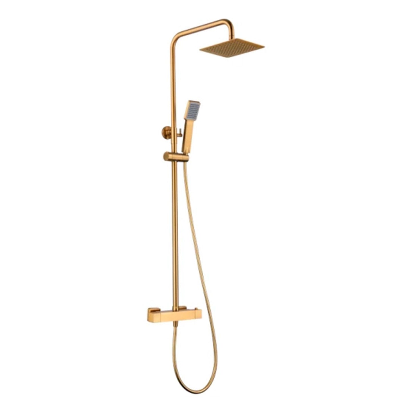 set de ducha termostático art, oro cepillado, resistente y elegante