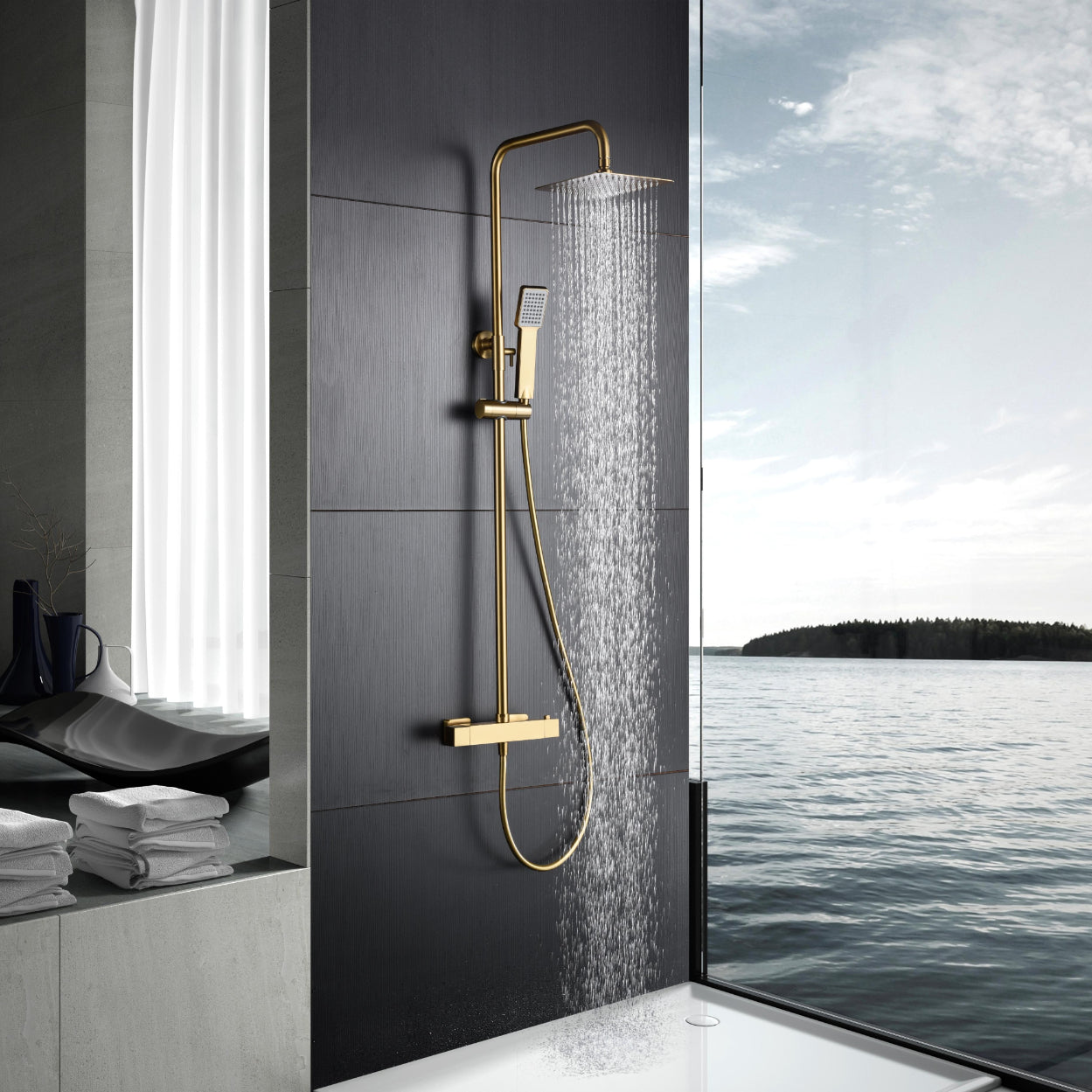 set doccia termostatico art oro spazz resistente ed elegante