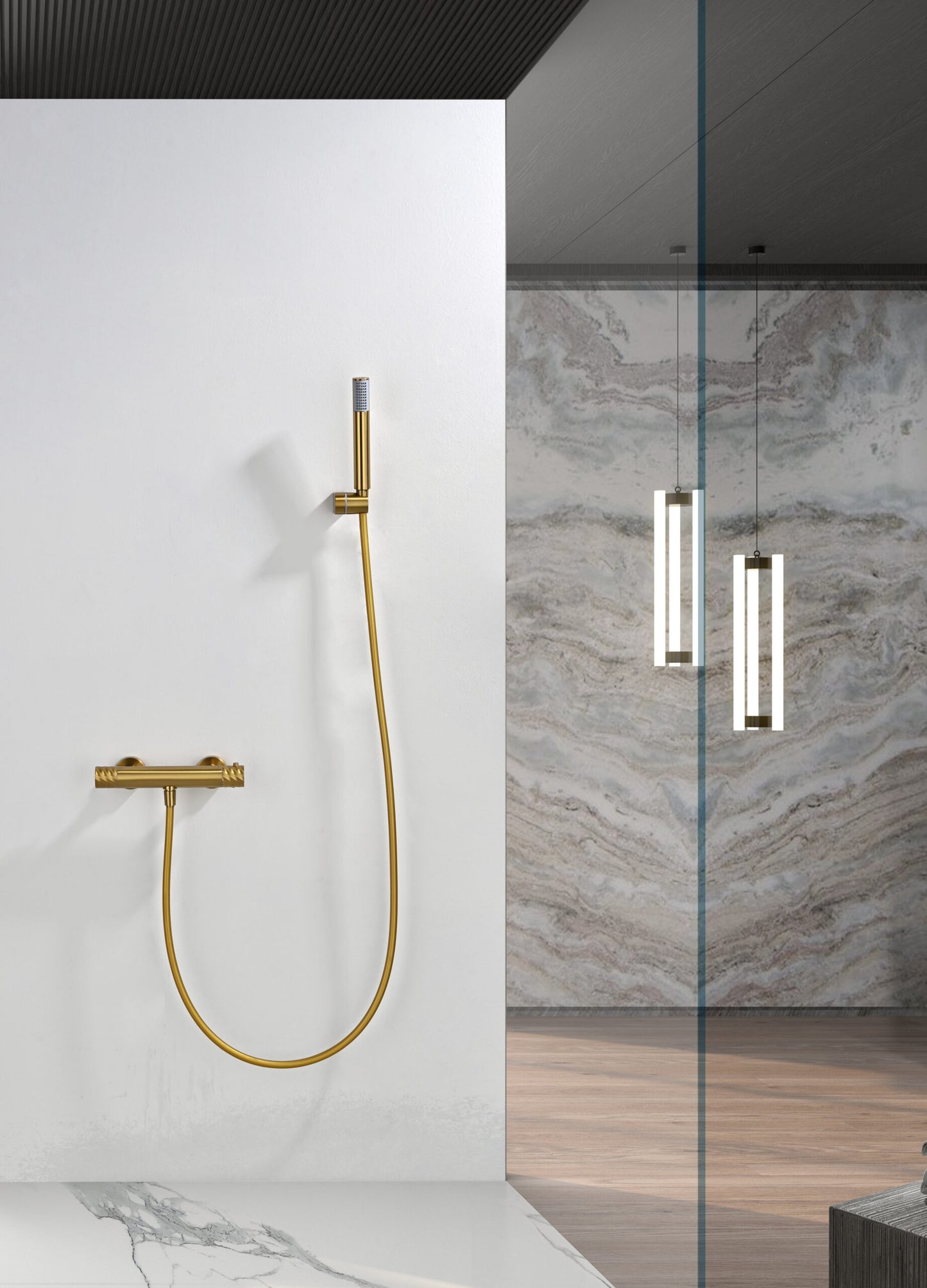 SET DOCCIA TERMOSTATICO BLESS ORO SPAZZO