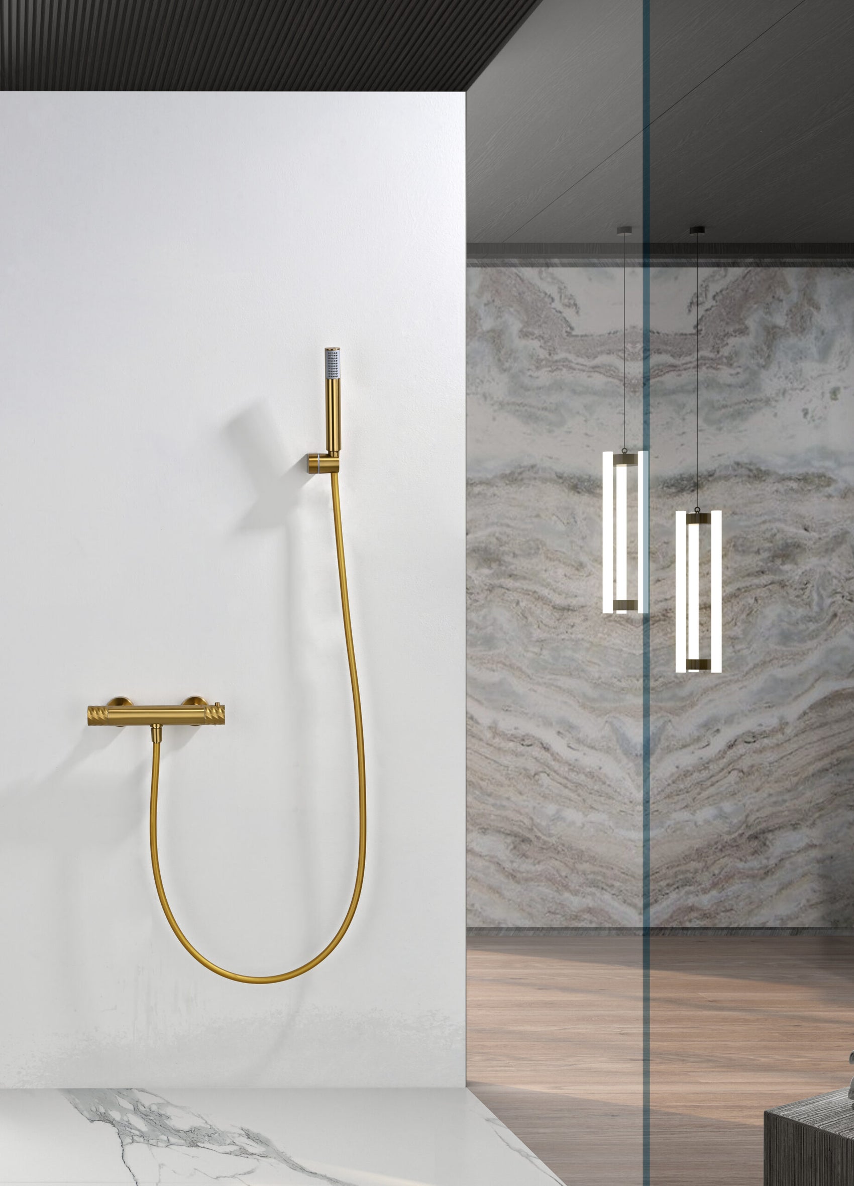 SET DOCCIA TERMOSTATICO BLESS ORO SPAZZO